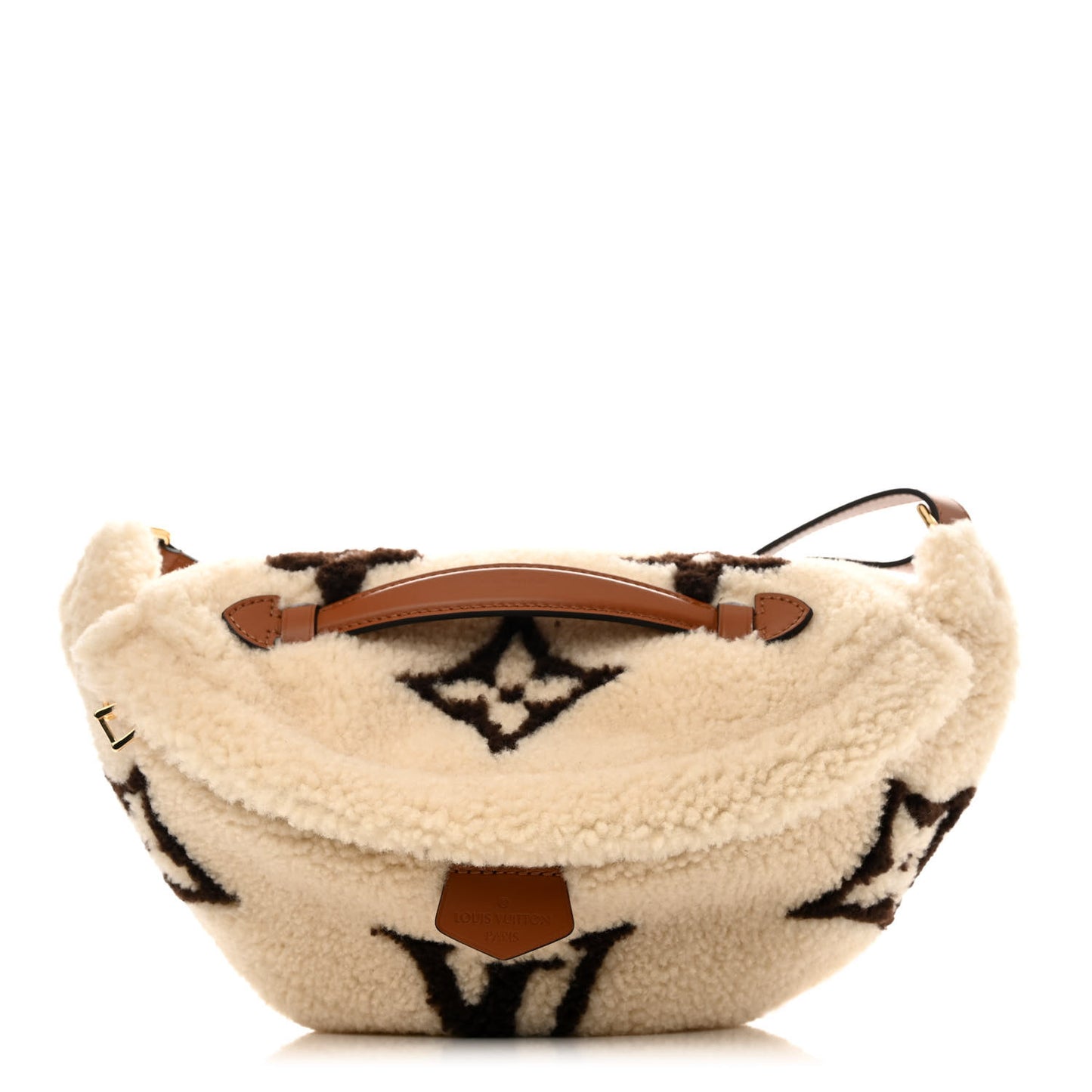 Shearling Monogram LV Ski Bumbag Cream Brown