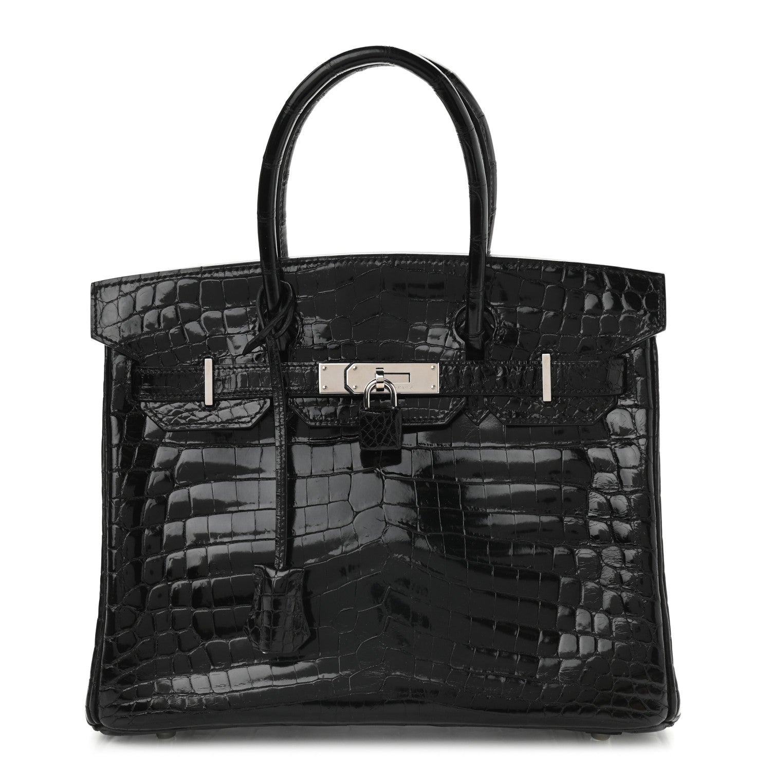 Hermes Shiny Niloticus Crocodile Birkin 30 Black 1 of 10