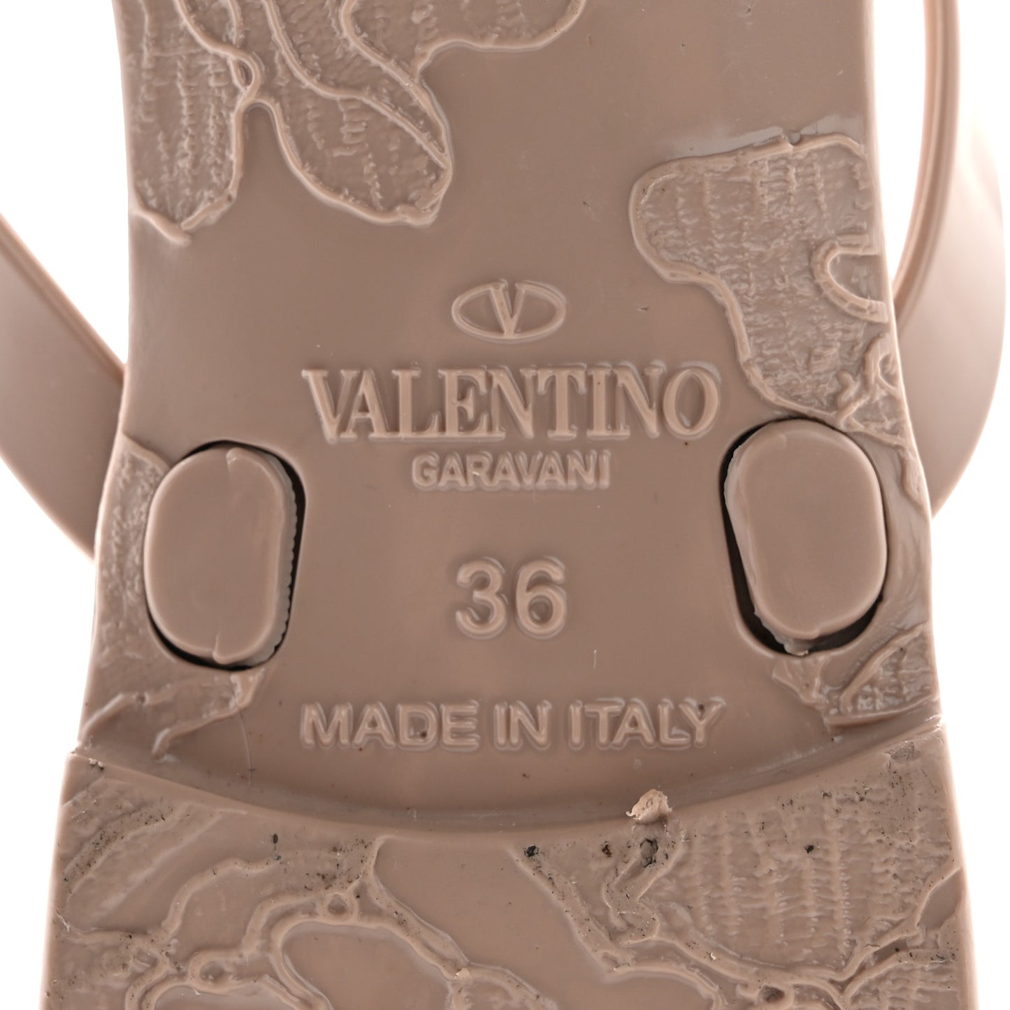 PVC Jelly Rockstud Bow Thong Sandals 36 Poudre