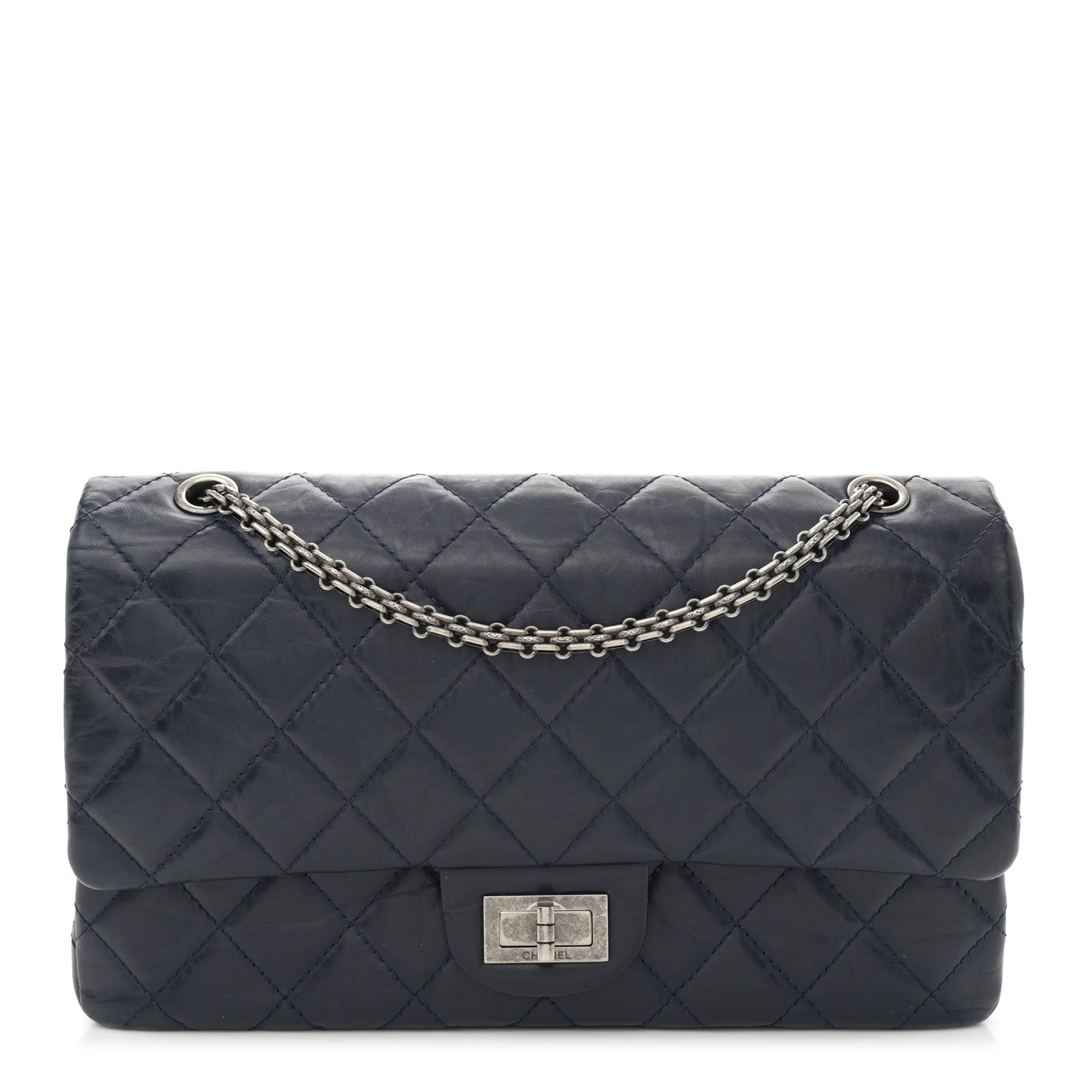 Chanel Aged Calfskin Quilted 2.55 Reissue 227 Flap Navy Blue 1 of 13