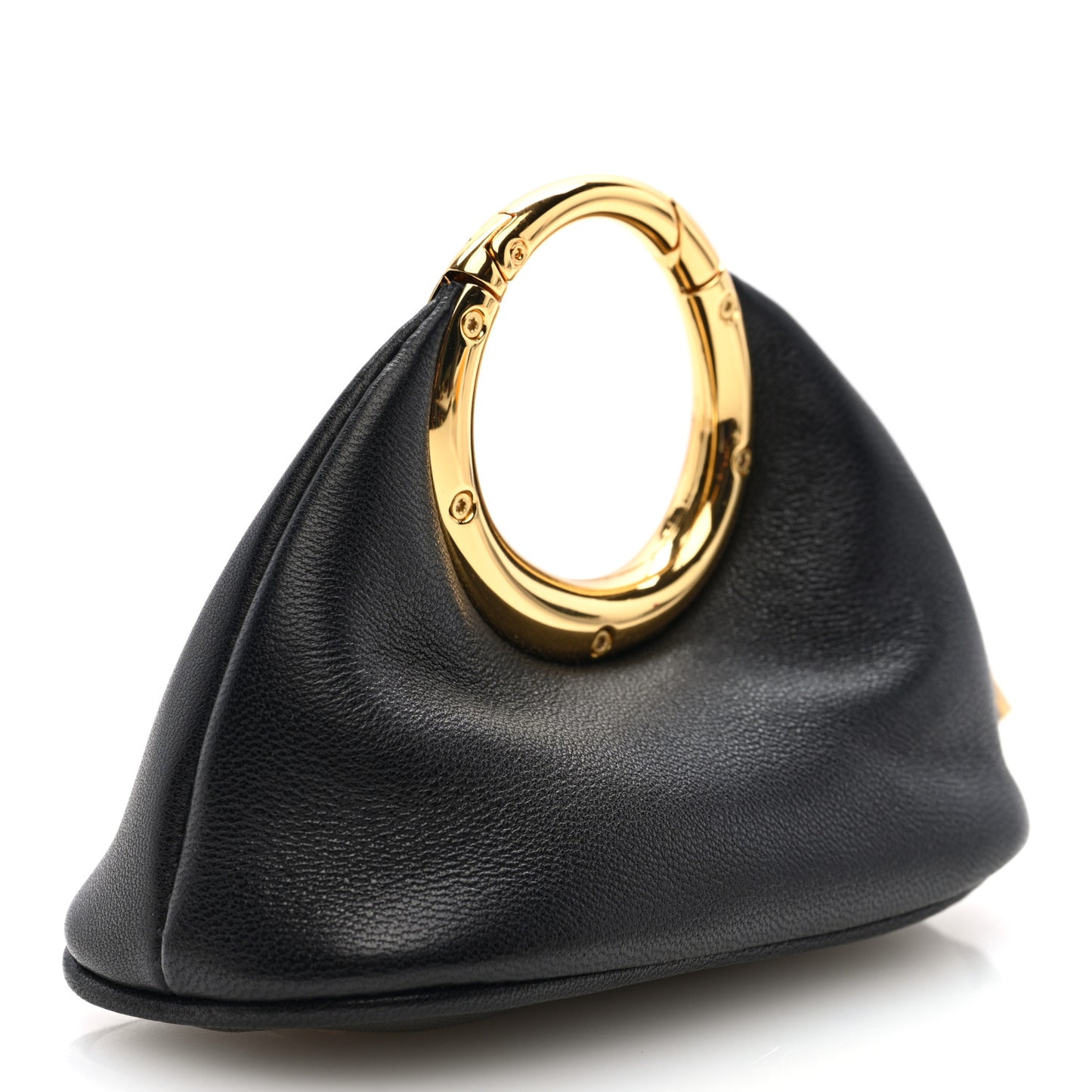 Lambskin Le Porte Calino Ring Top Handle Bag Black