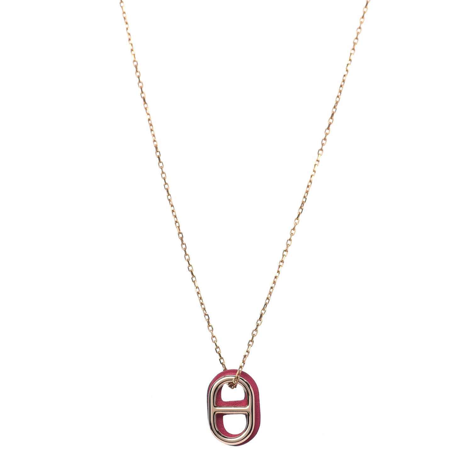 Hermes Swift O'Maillon Pendant Necklace Rose Mexico 1 of 5