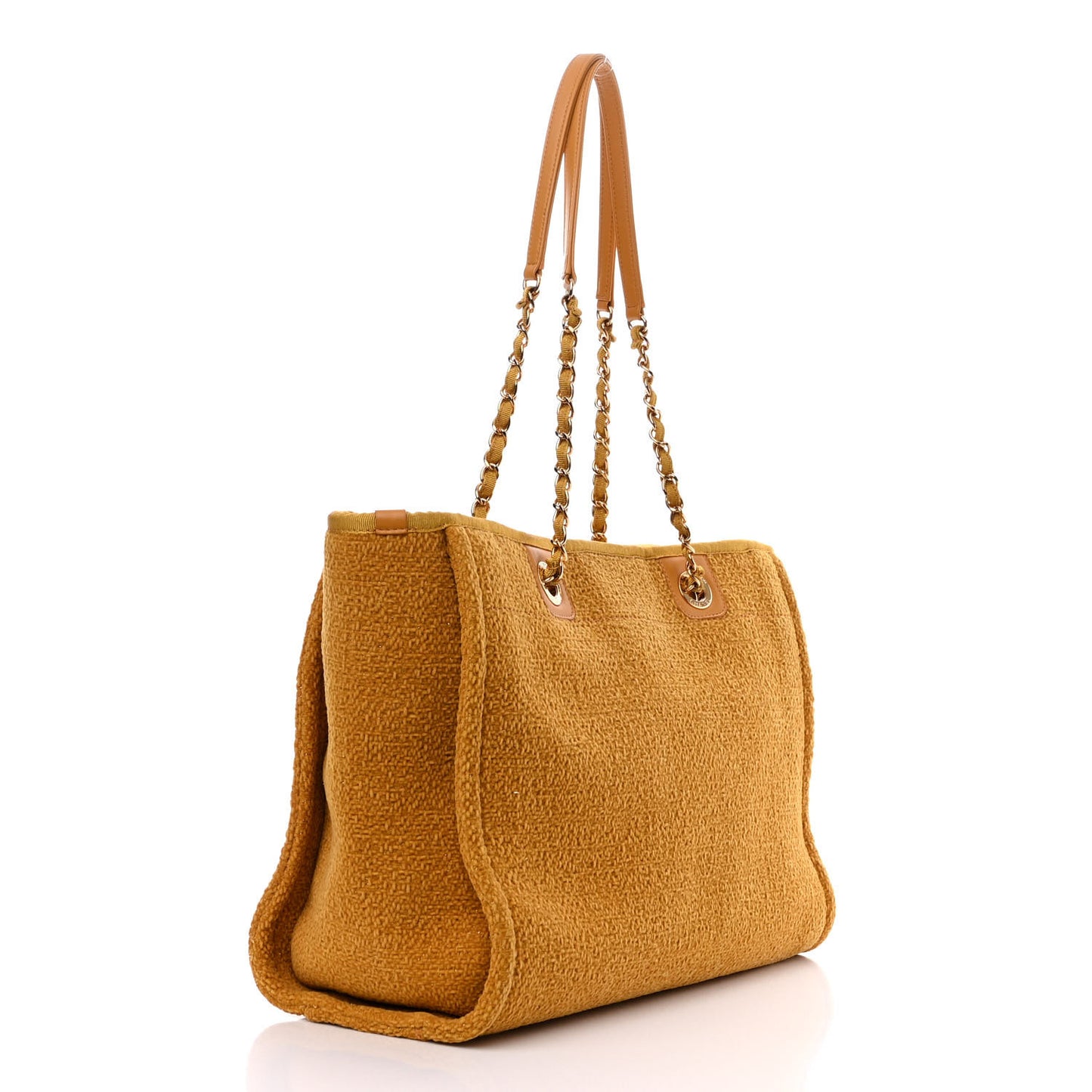 Lurex Canvas Small Deauville Tote Yellow