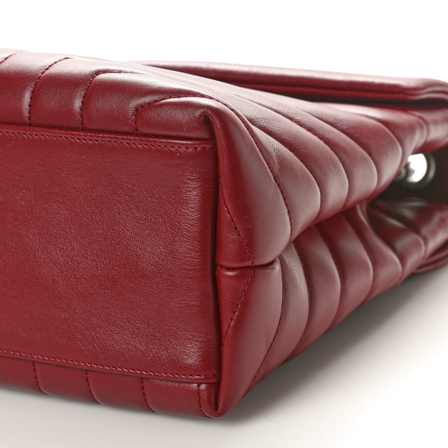 Saint Laurent Calfskin Y Quilted Monogram Medium Loulou Chain Satchel Palissandre 10 of 10