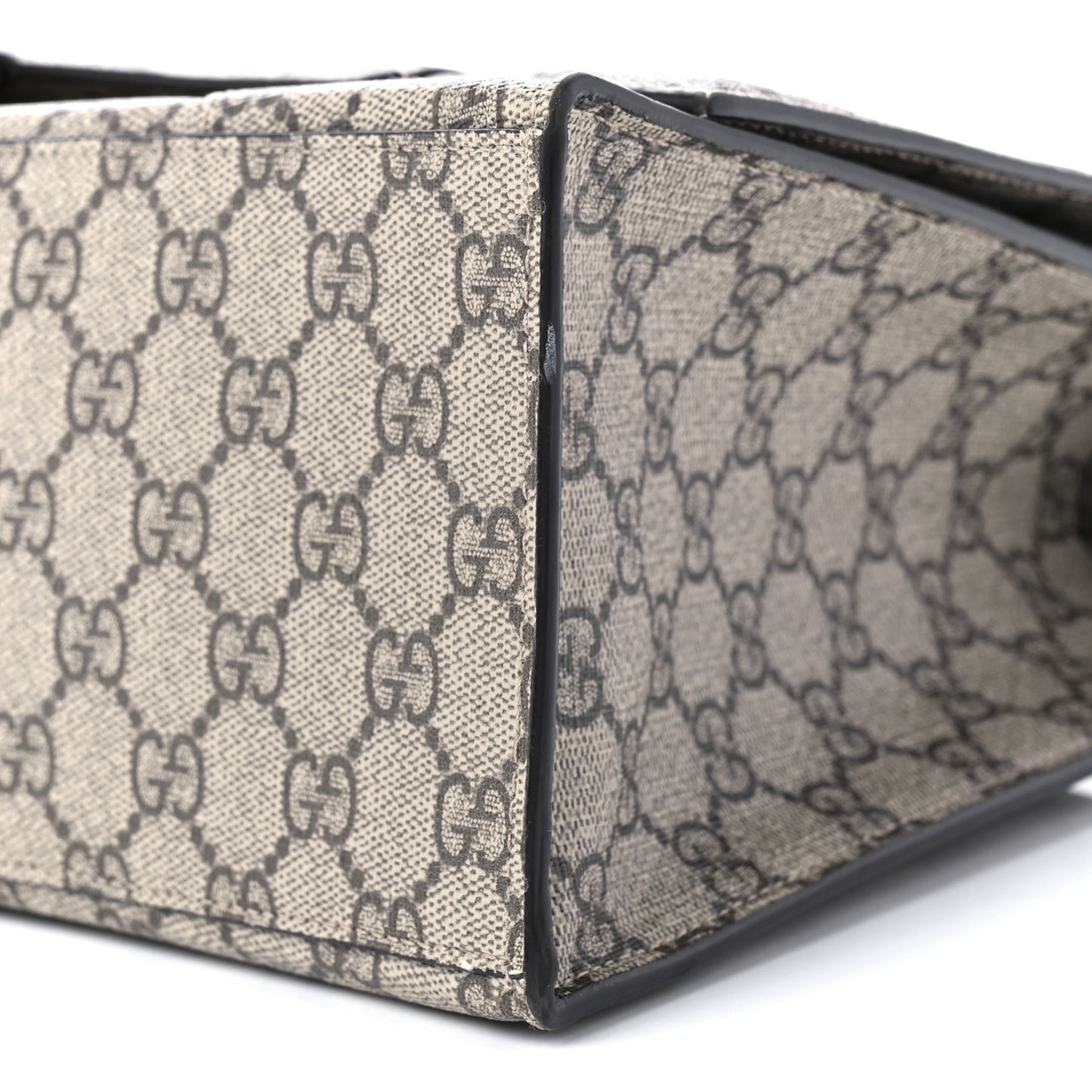 X GUCCI GG Supreme Monogram Medium Hourglass Top Handle Bag Beige Ebony