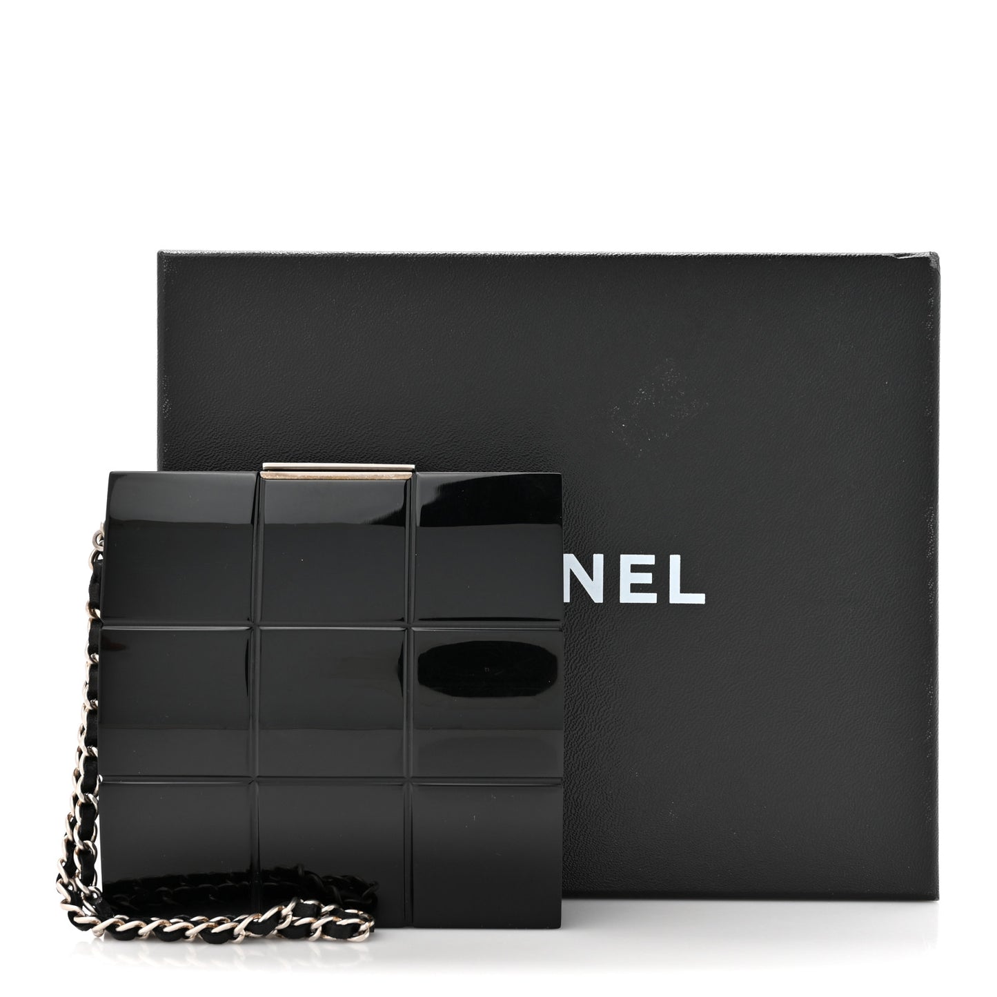 Plexiglass Minaudiere Wristlet Clutch Black