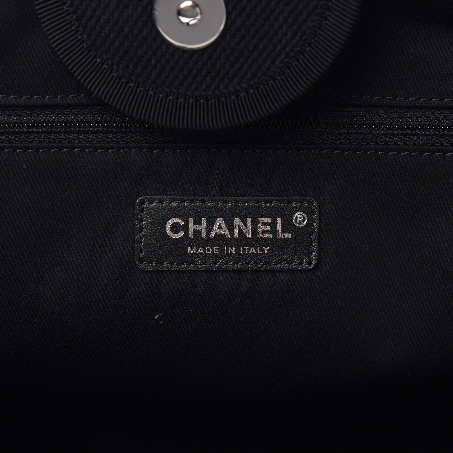 Canvas Pearl Medium Deauville Tote Black