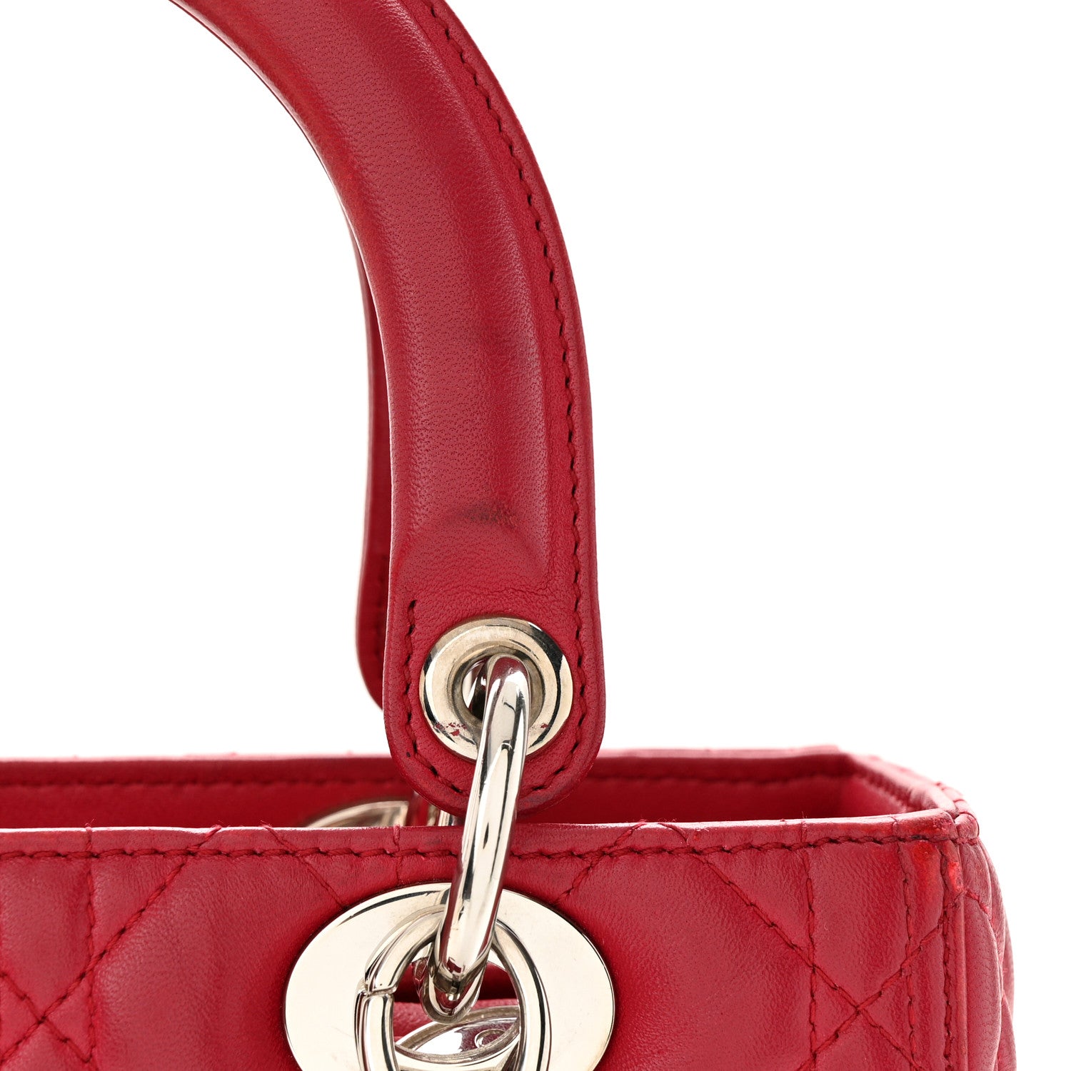 Christian Dior Lambskin Cannage Medium Lady Dior Dark Pink 11 of 16