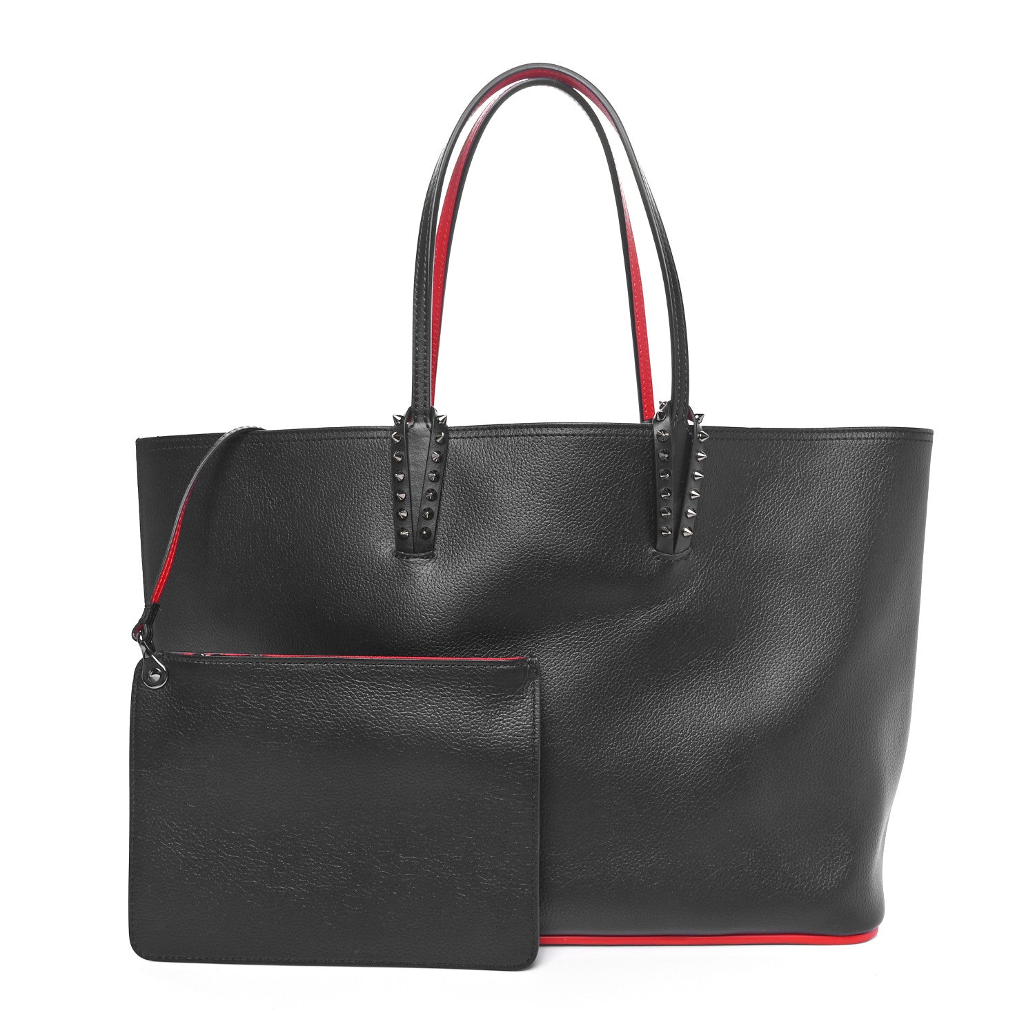 Christian Louboutin Calfskin Empire Spikes East West Cabata Tote Black 3 of 10