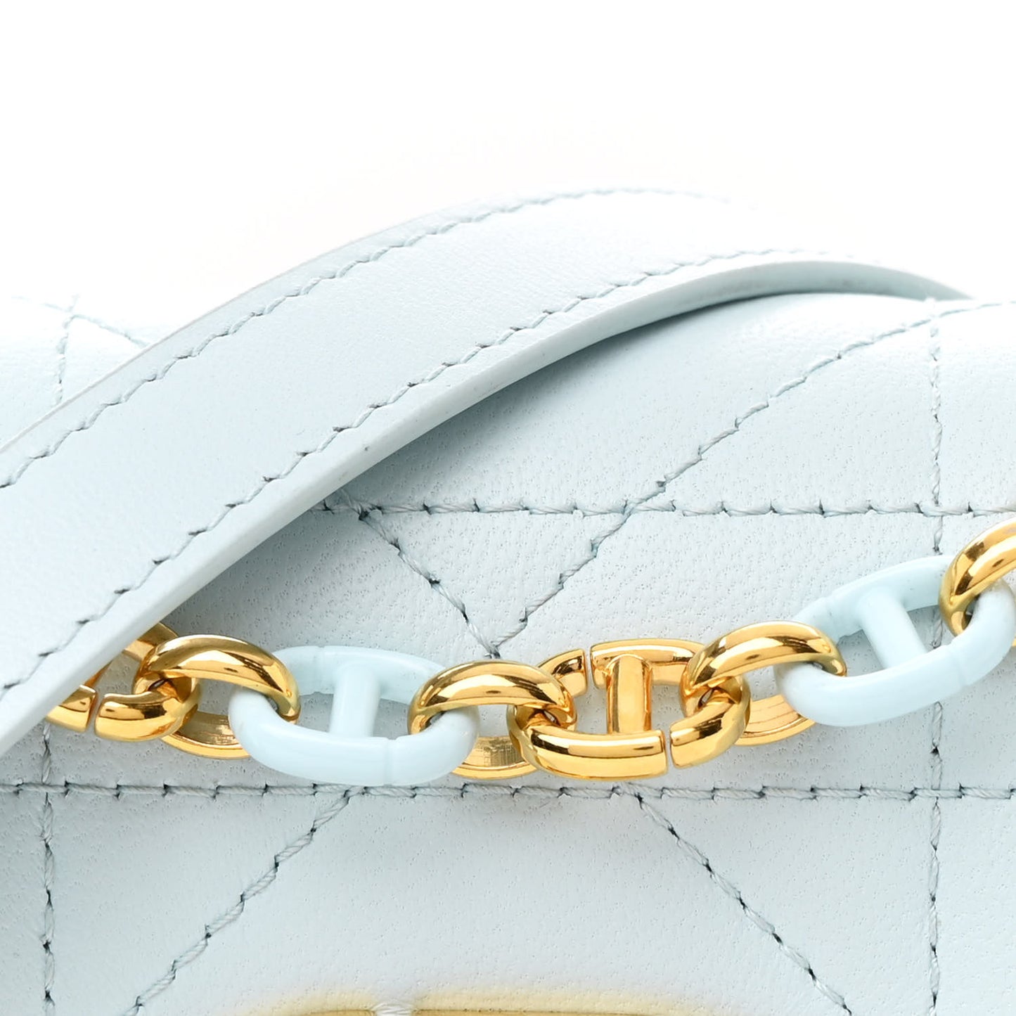 Lambskin Macrocannage Mini Miss Caro Bag Blue