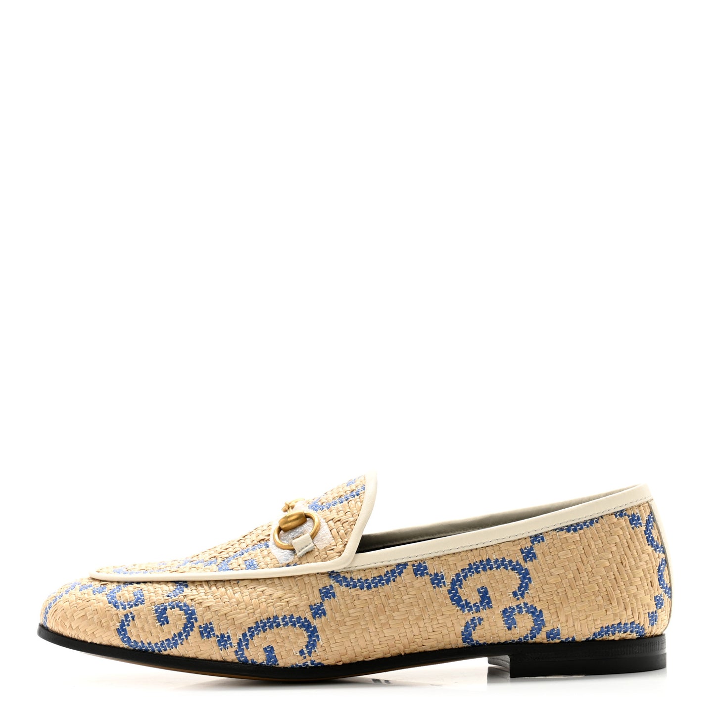 Raffia Horsebit Womens Jordaan Loafers 36 Natural Royale Mystic White