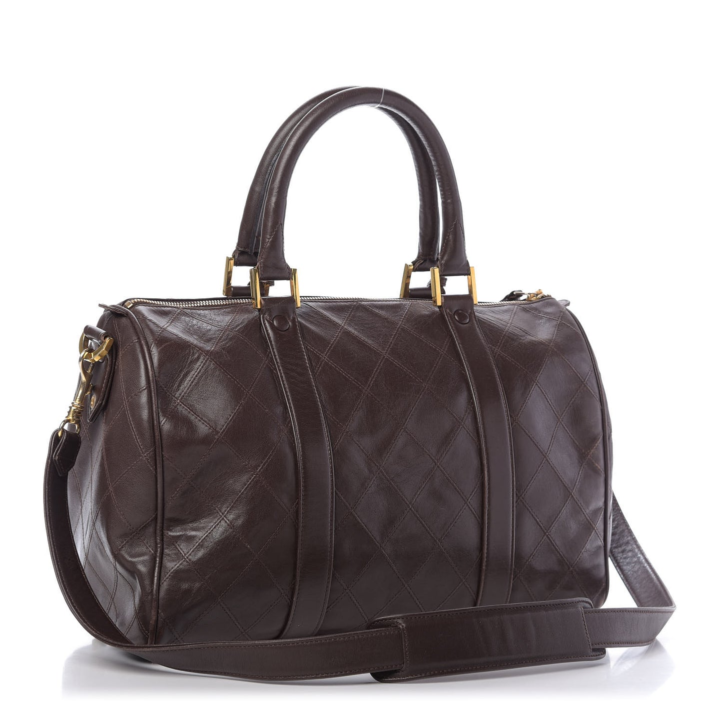 Calfskin Stitched CC Boston Brown