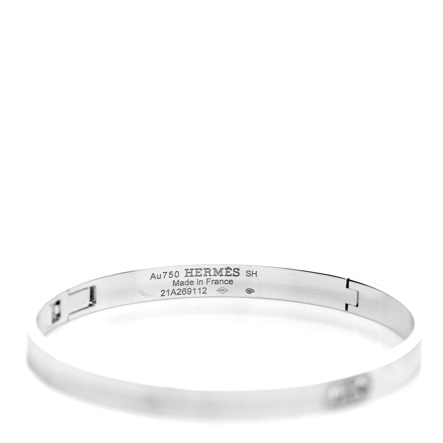 Hermes 18K White Gold Diamond PM H D'Ancre Bracelet SH 3 of 3