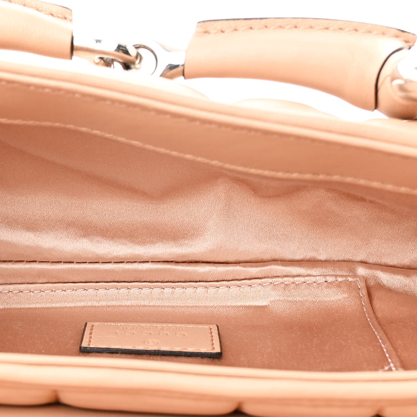 Nappa Vertical Matelasse Small Maxi Horsebit Chain Shoulder Bag Beige
