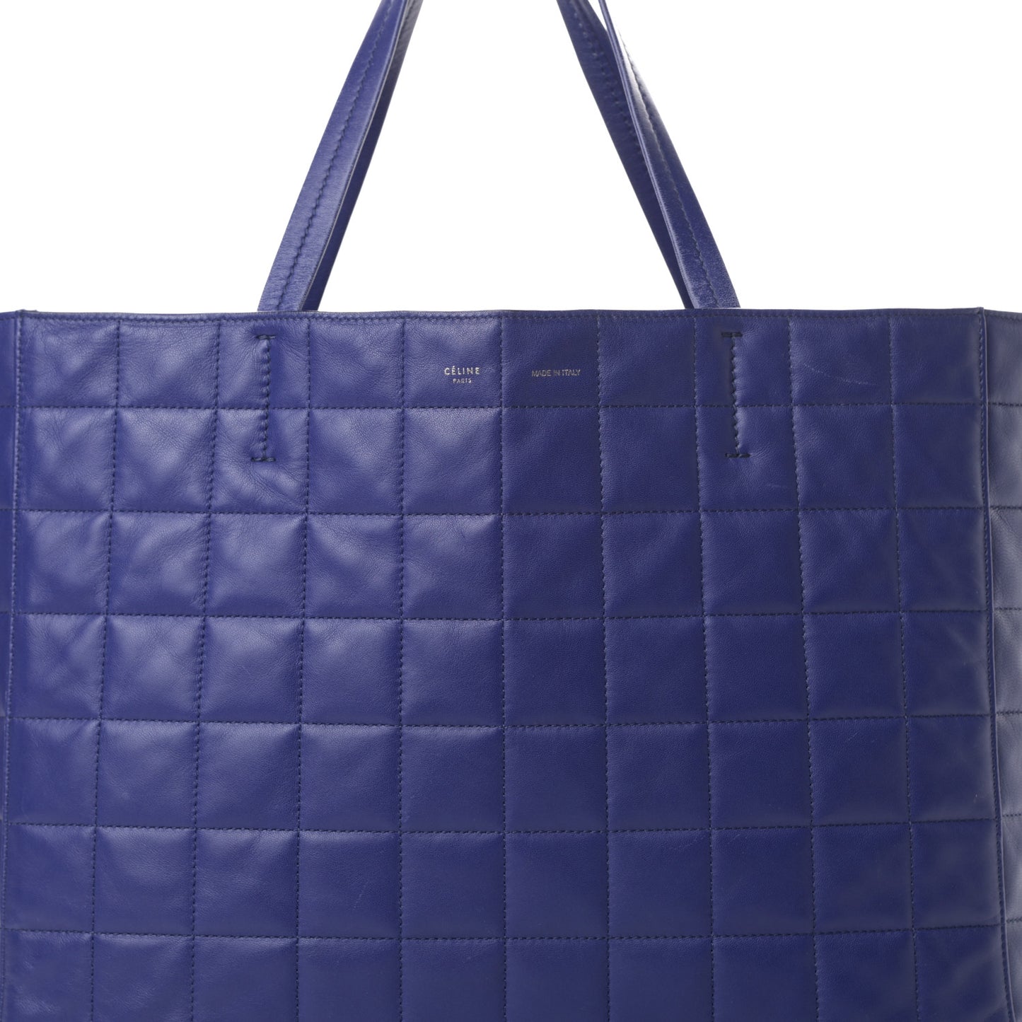 Lambskin Quilted Horizontal Cabas Blue