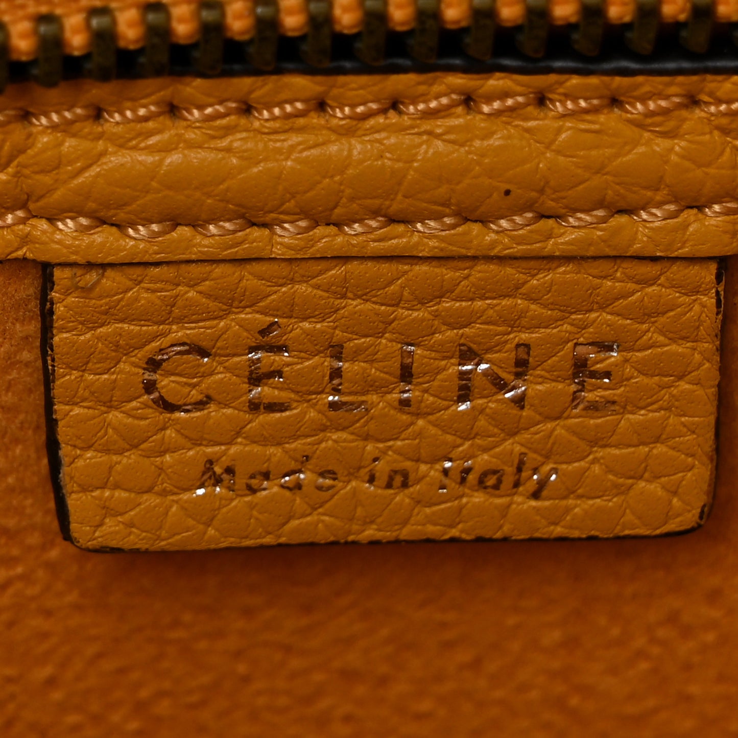 Drummed Calfskin Nano Luggage Ocre