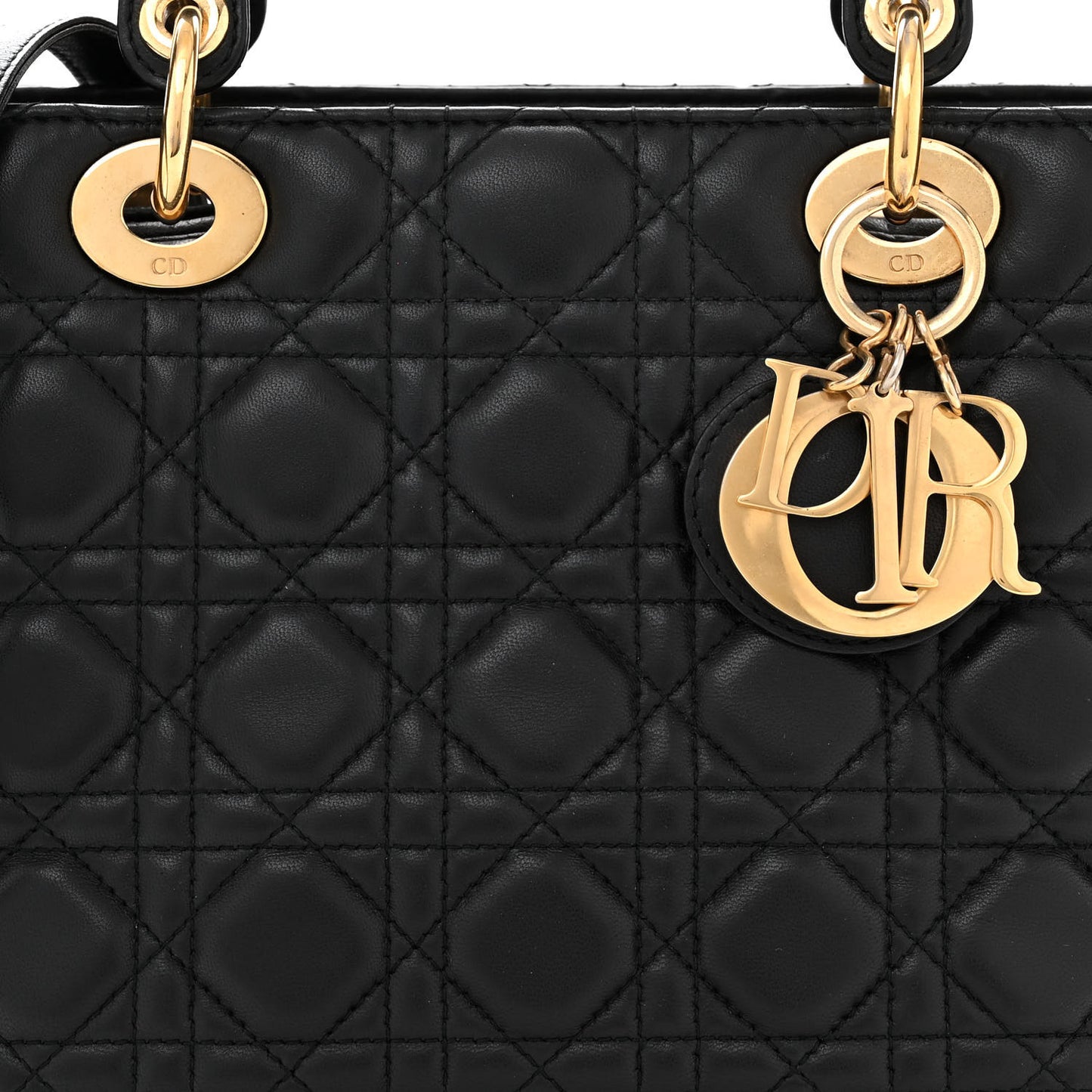 Lambskin Cannage Medium Lady Dior Black