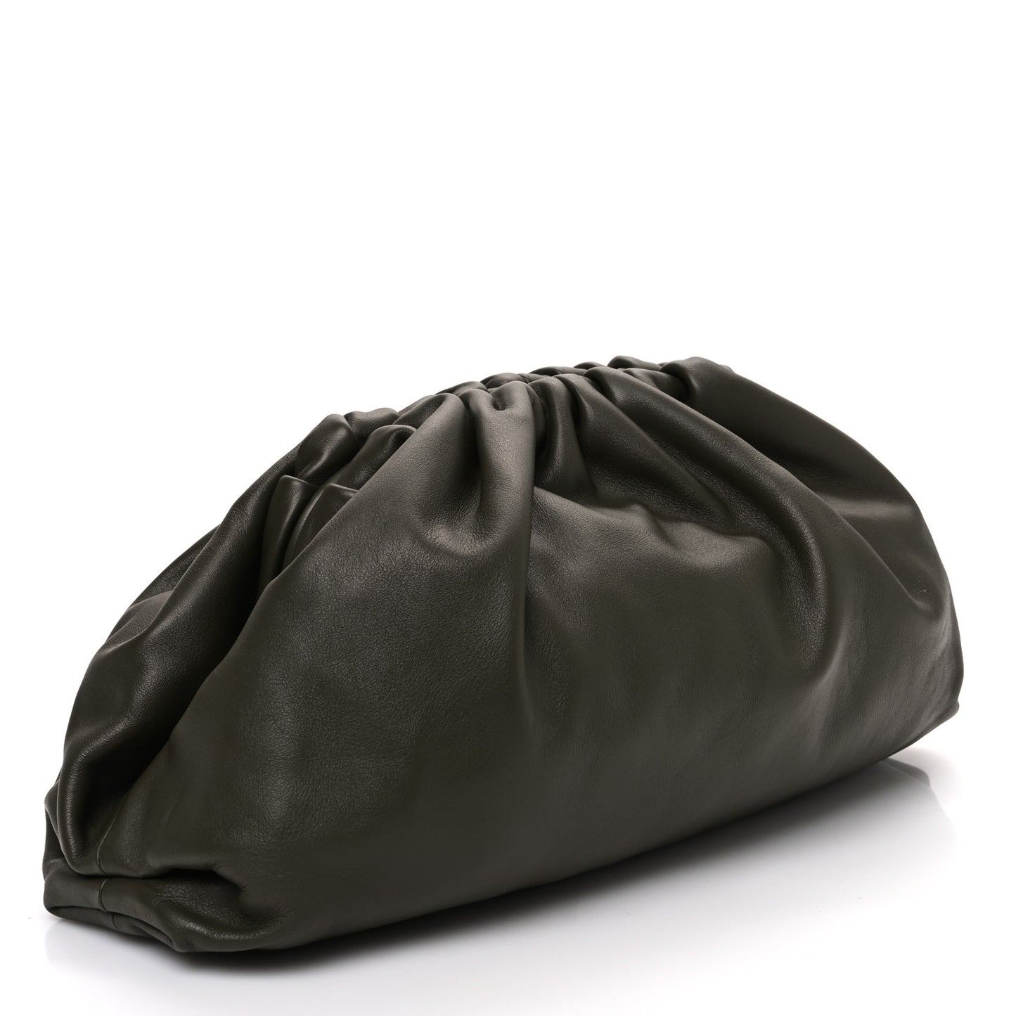 Smooth Butter Calf The Pouch Oversized Clutch Kaki Fondent