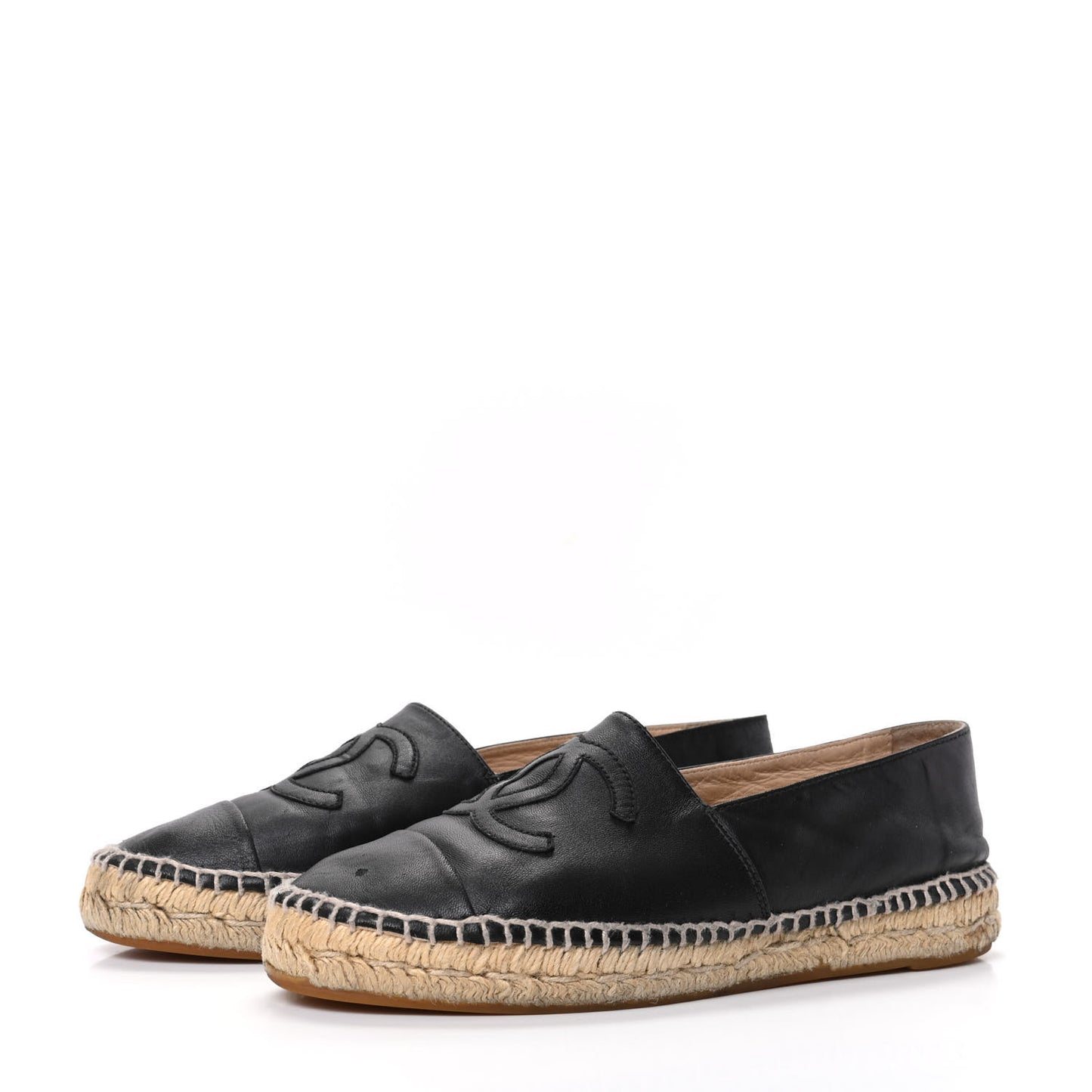 Lambskin CC Espadrilles 38 Black