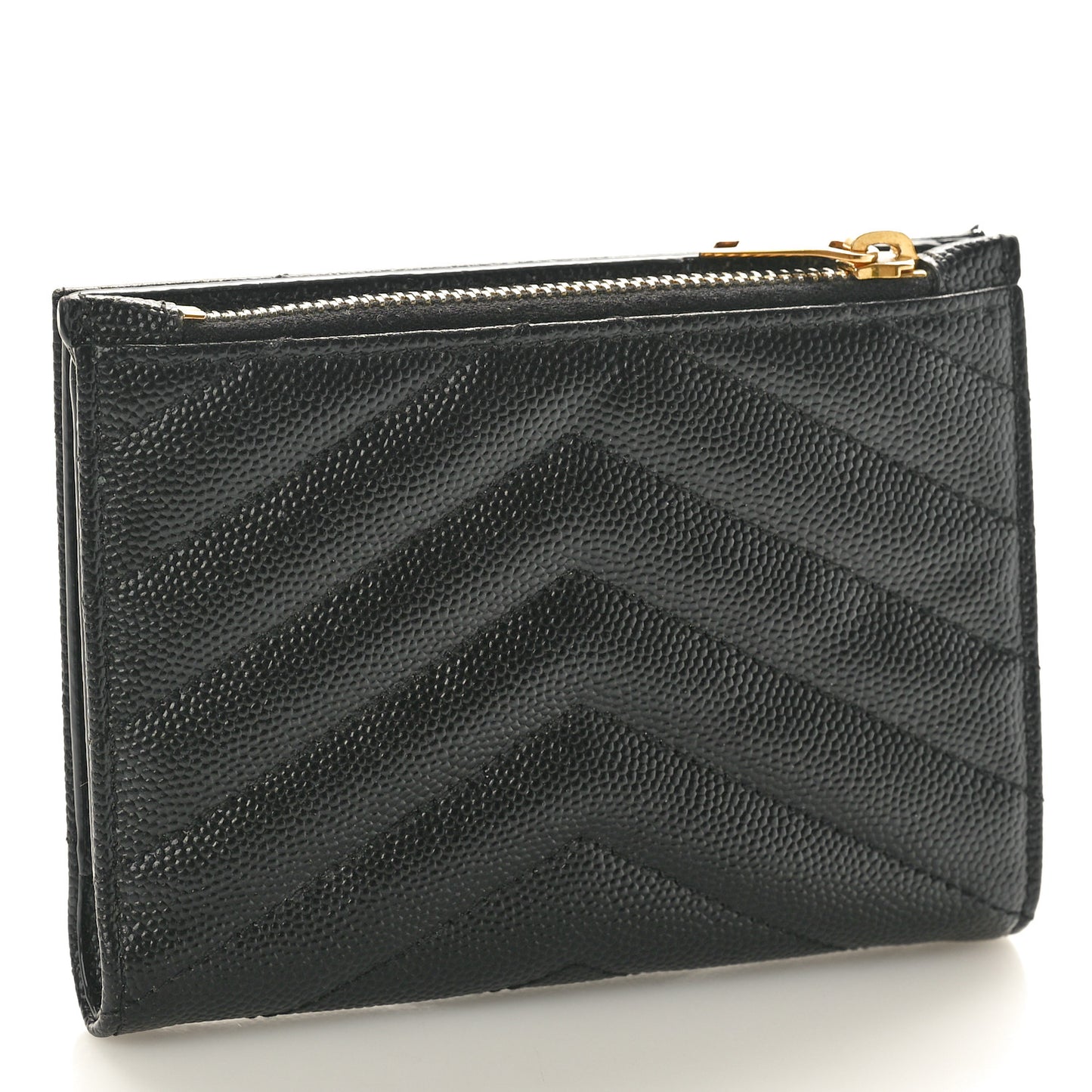 Grain De Poudre Matelasse Chevron Monogram Zipped Card Case Black