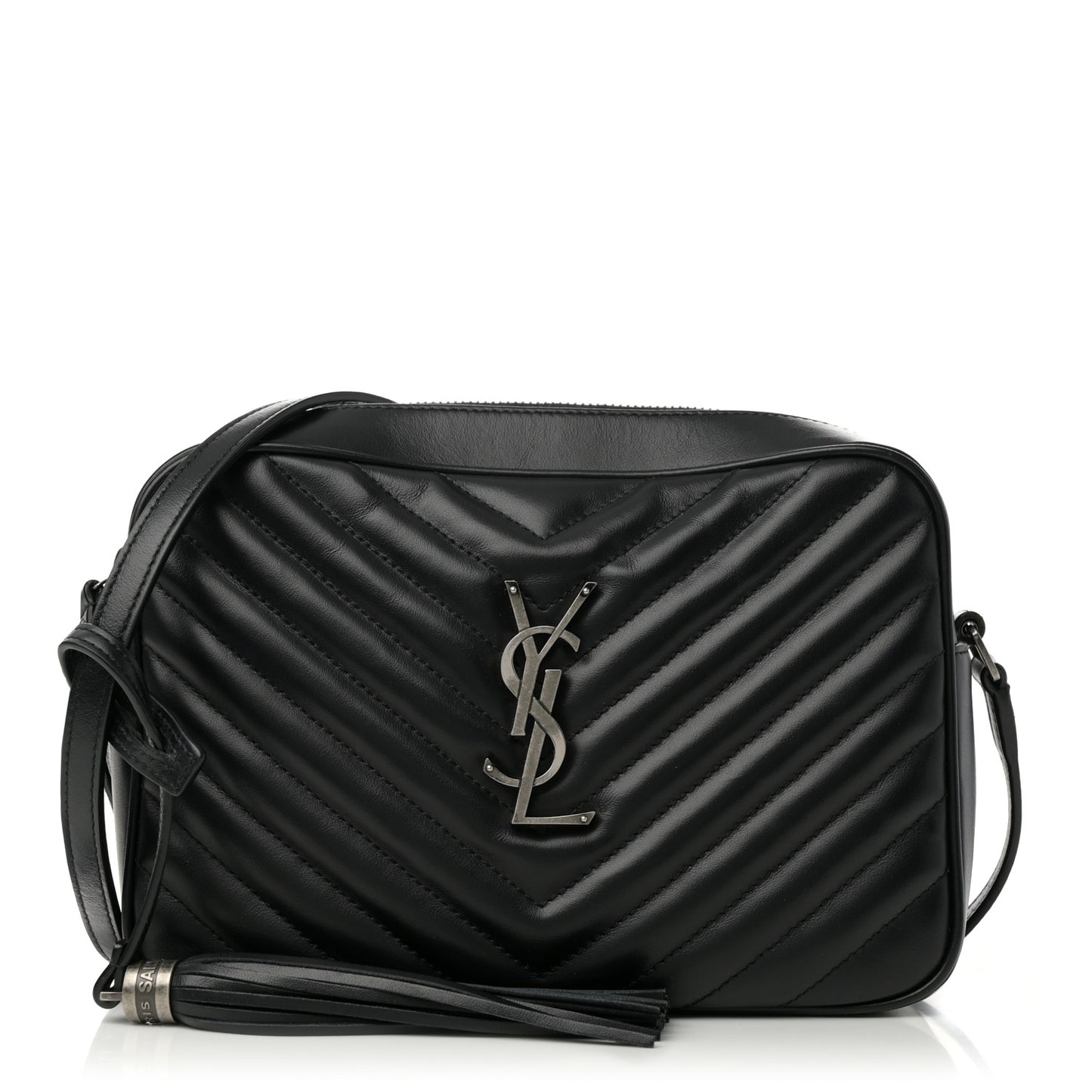 Calfskin Matelasse Monogram Lou Camera Bag Black