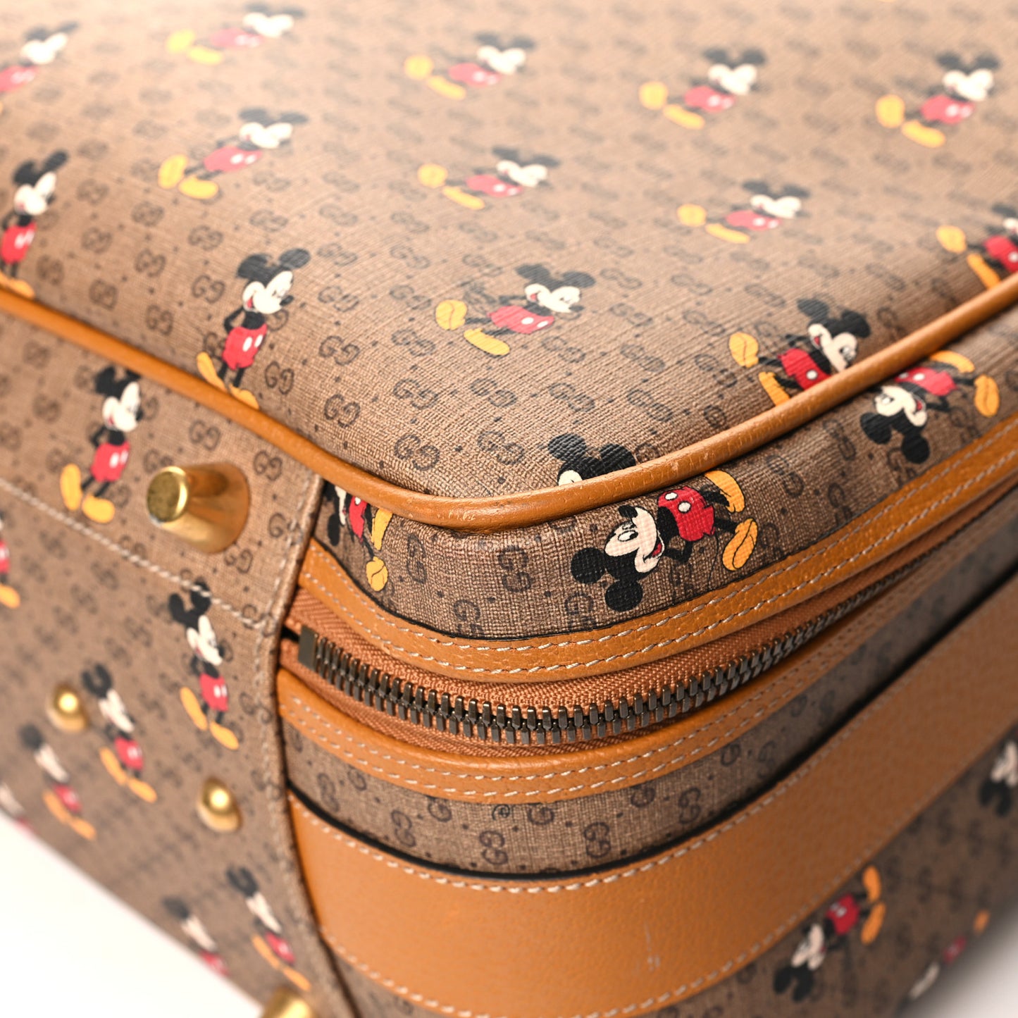 X DISNEY Mini Vintage GG Supreme Monogram Mickey Mouse Small Suitcase Beige Vintage Sun Oil