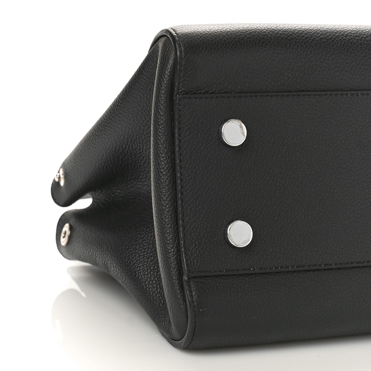 Grained Calfskin Small Cabas Rive Gauche Black