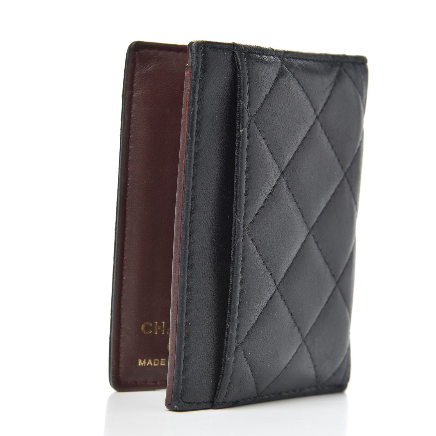 Chanel Lambskin Quilted Card Holder Wallet Black 3 of 12