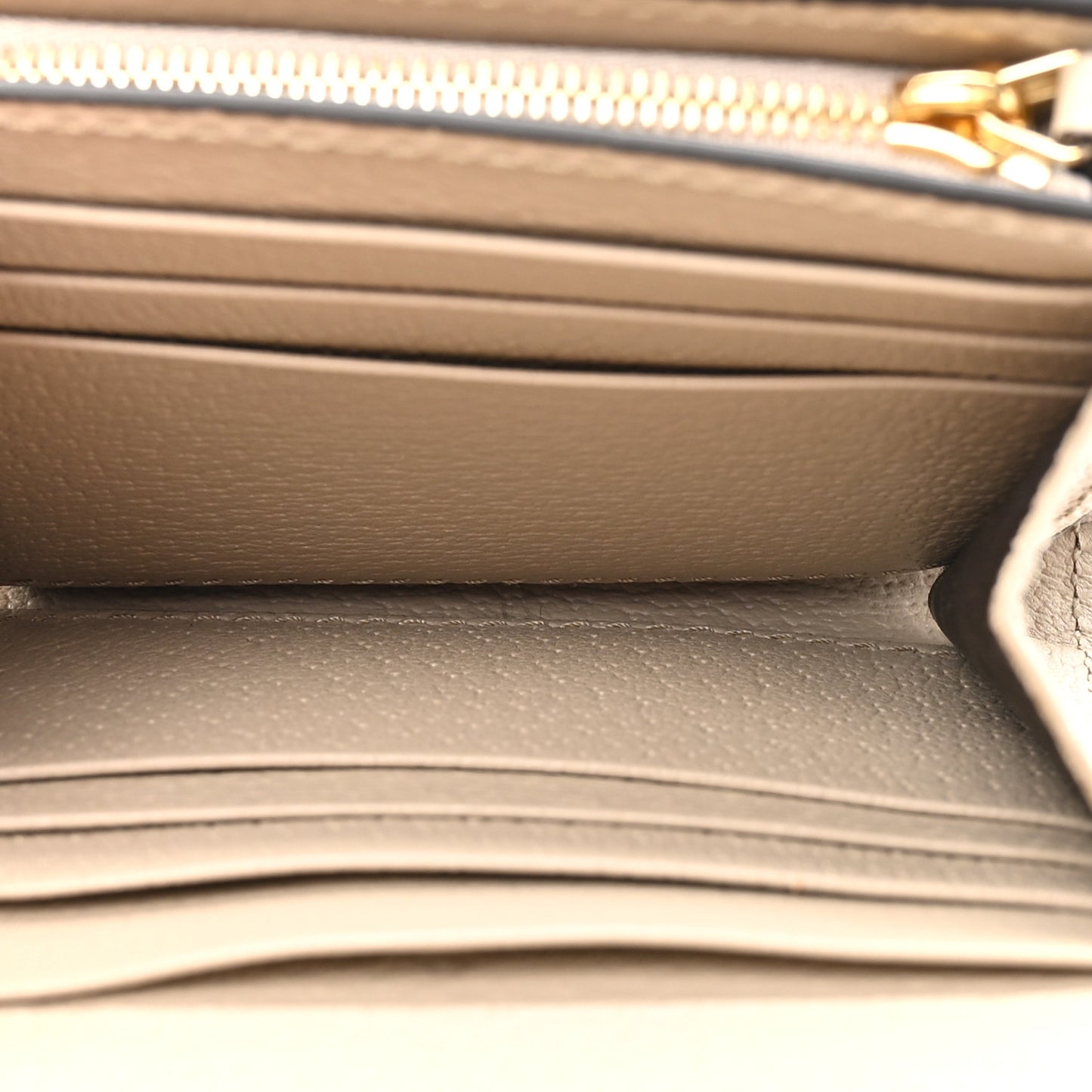 GG Supreme Monogram Textured Dollar Calfskin Web Ophidia Card Case Wallet Beige Mystic White Oatmeal