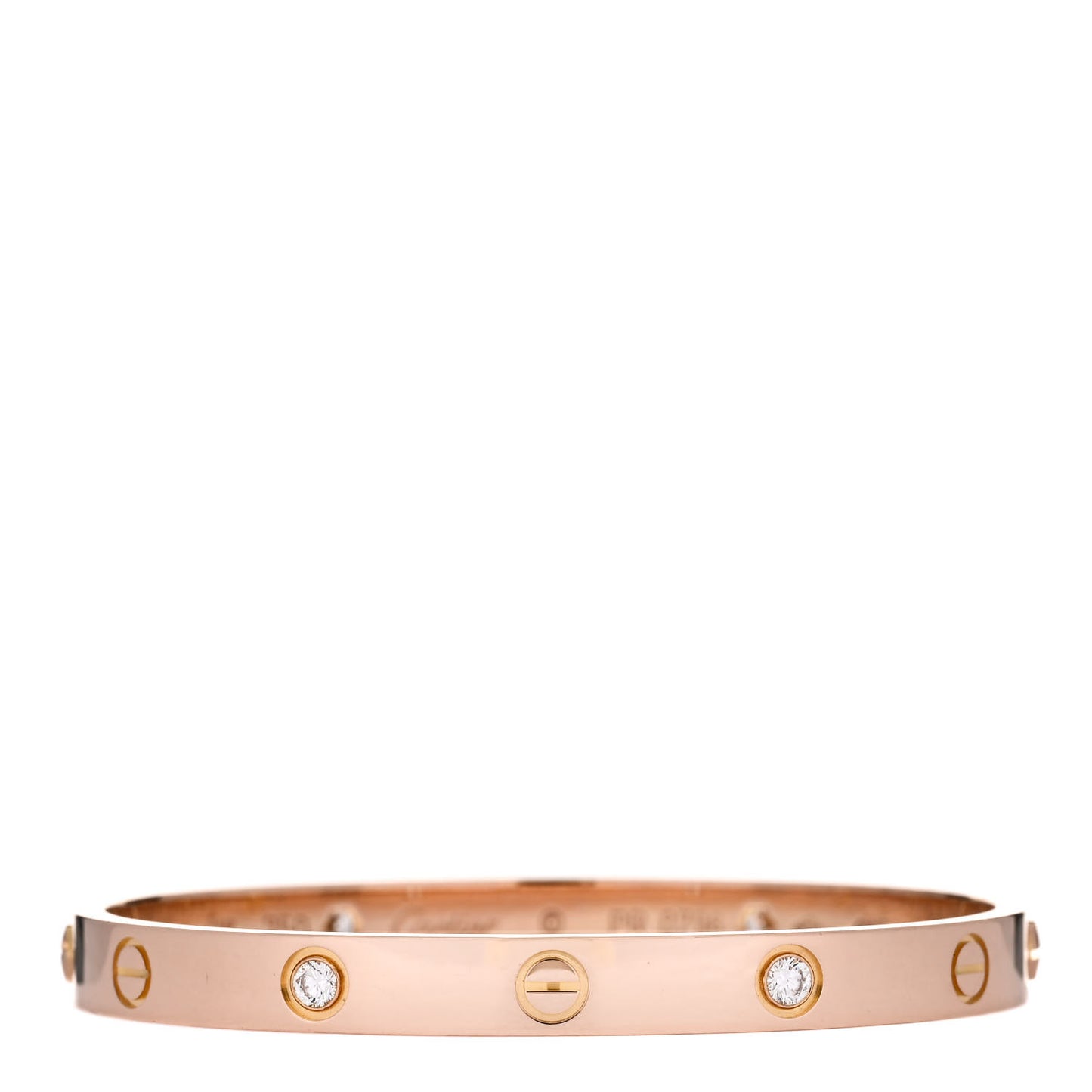 18K Pink Gold 4 Diamond LOVE Bracelet 17