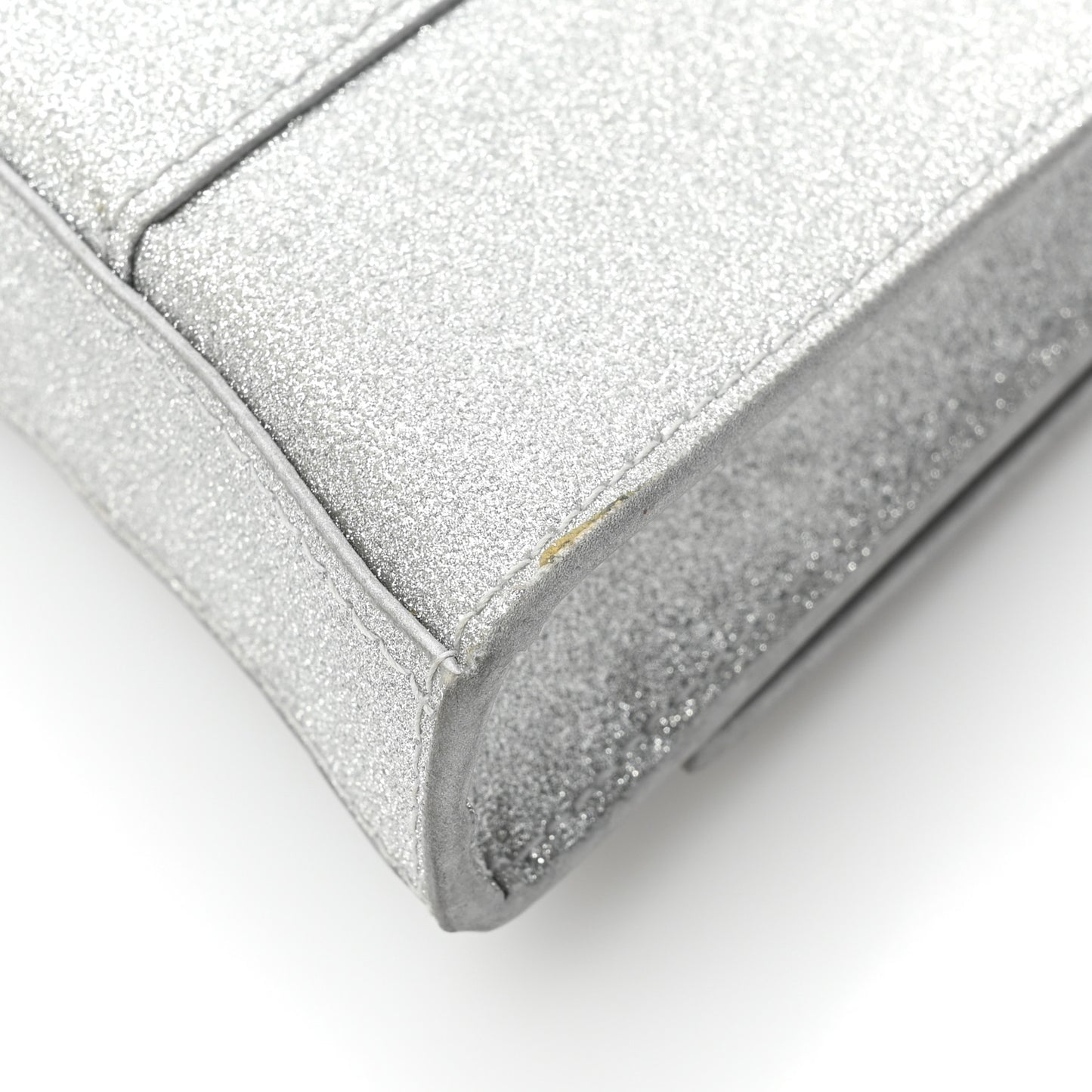 Sparkling Fabric XS Hourglass Wallet On Chain Silver