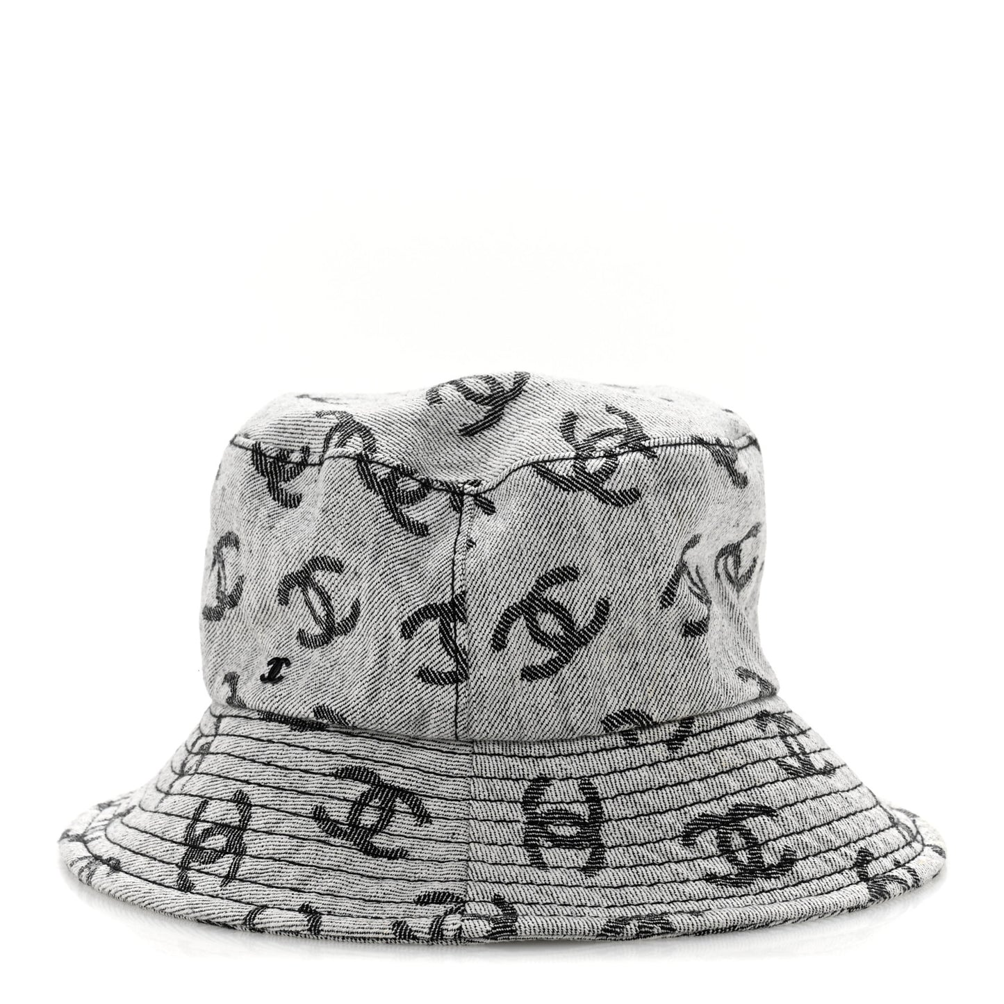 Denim CC Bucket Hat M White Black