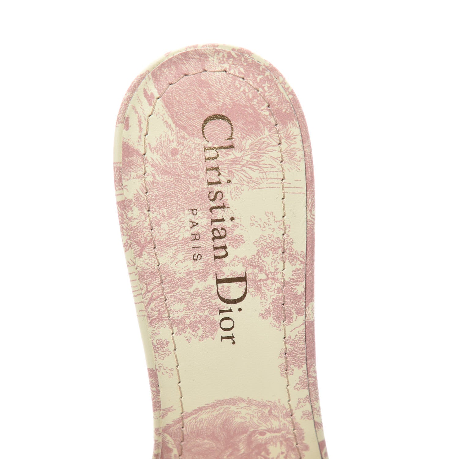 Christian Dior Cotton Toile De Jouy Embroidered Dway 50mm Slide Sandals 38 Light Pink 5 of 7