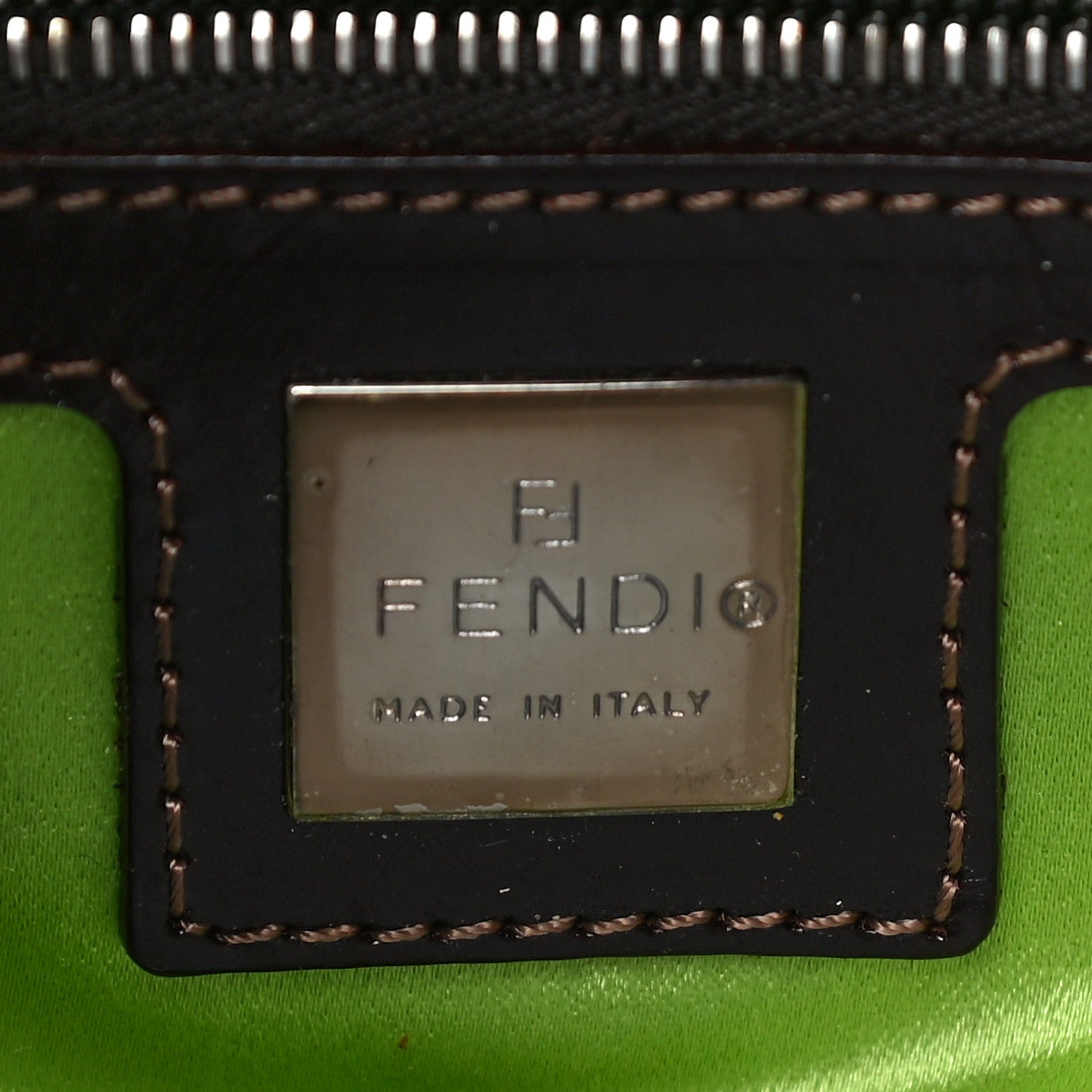 Fendi Denim Embroidered Baguette Blue Multicolor 6 of 9