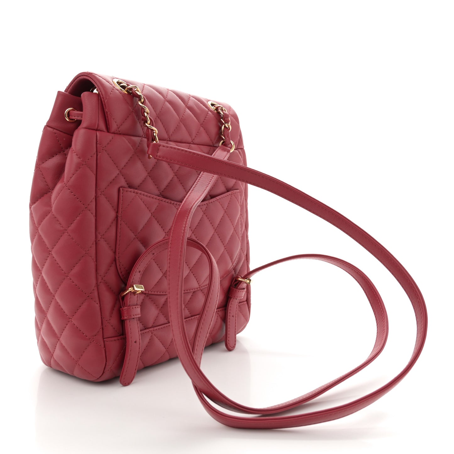 Lambskin Quilted Small Urban Spirit Backpack Red