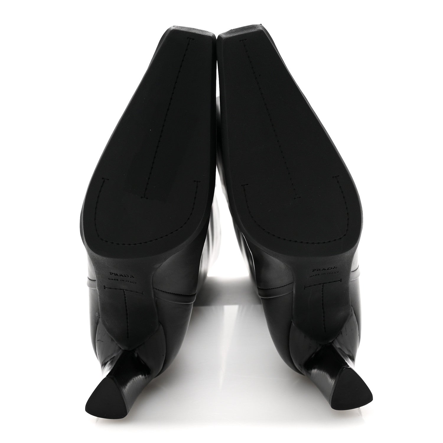 Prada Vitello Knee High Boots 36 Black 5 of 10