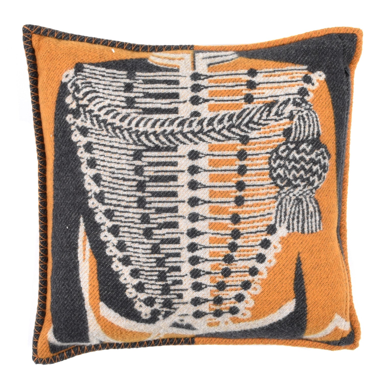 Hermes Wool Cashmere Brandebourgs Pillow Ambre Anthracite 2 of 3