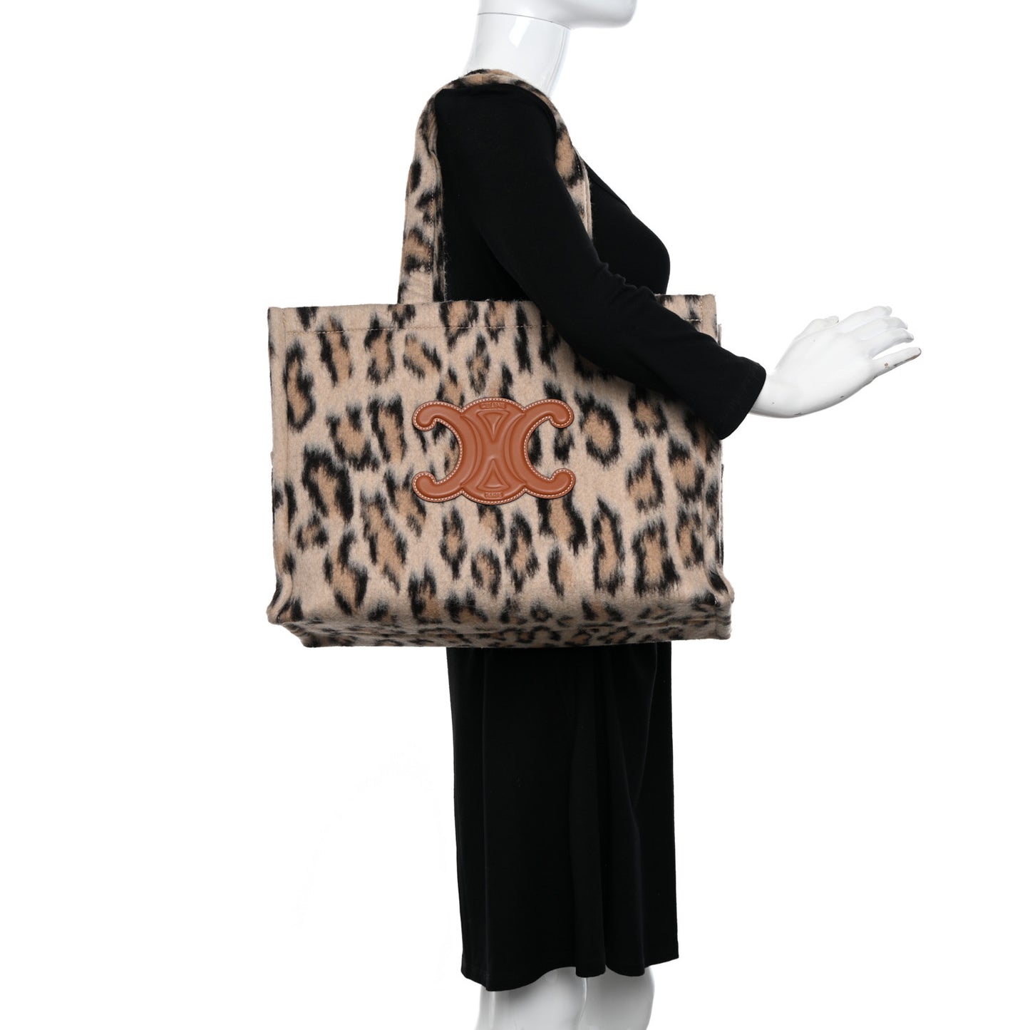 Textile Canvas Triomphe Large Cabas Thais Leopard