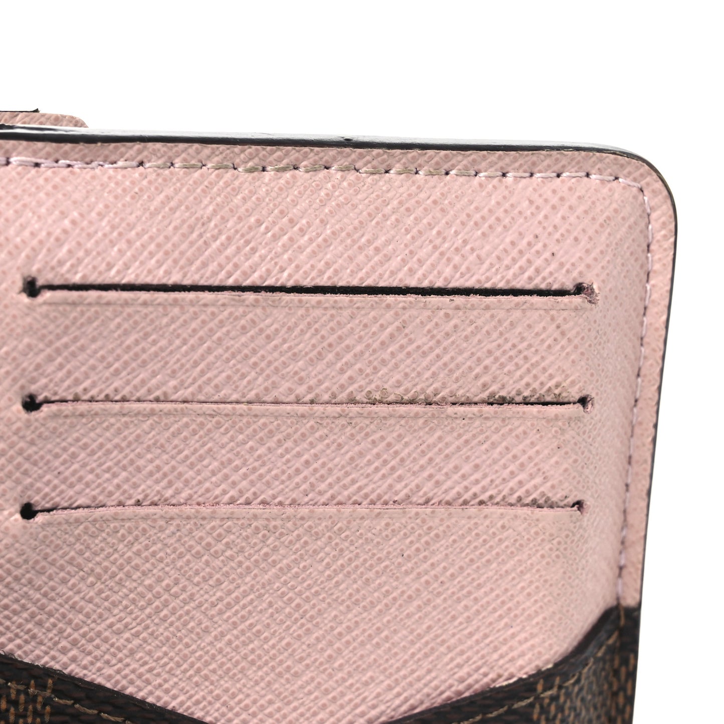 Damier Ebene Recto Verso Card Holder Rose Ballerine