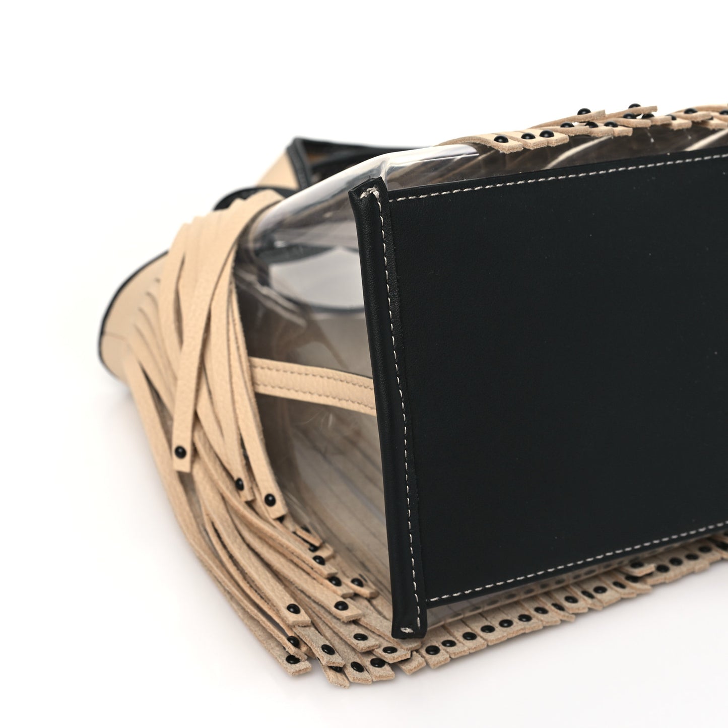 X BAILEYS PVC Calfskin Fringe Mini Market Tote Irish Cream