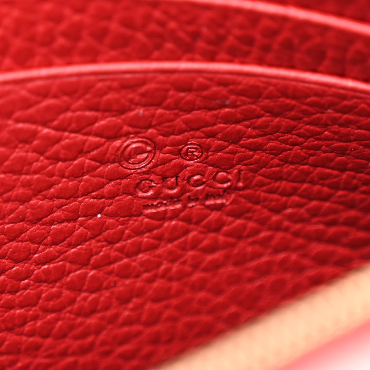 Dollar Calfskin Medium Betty Chain Wallet Red