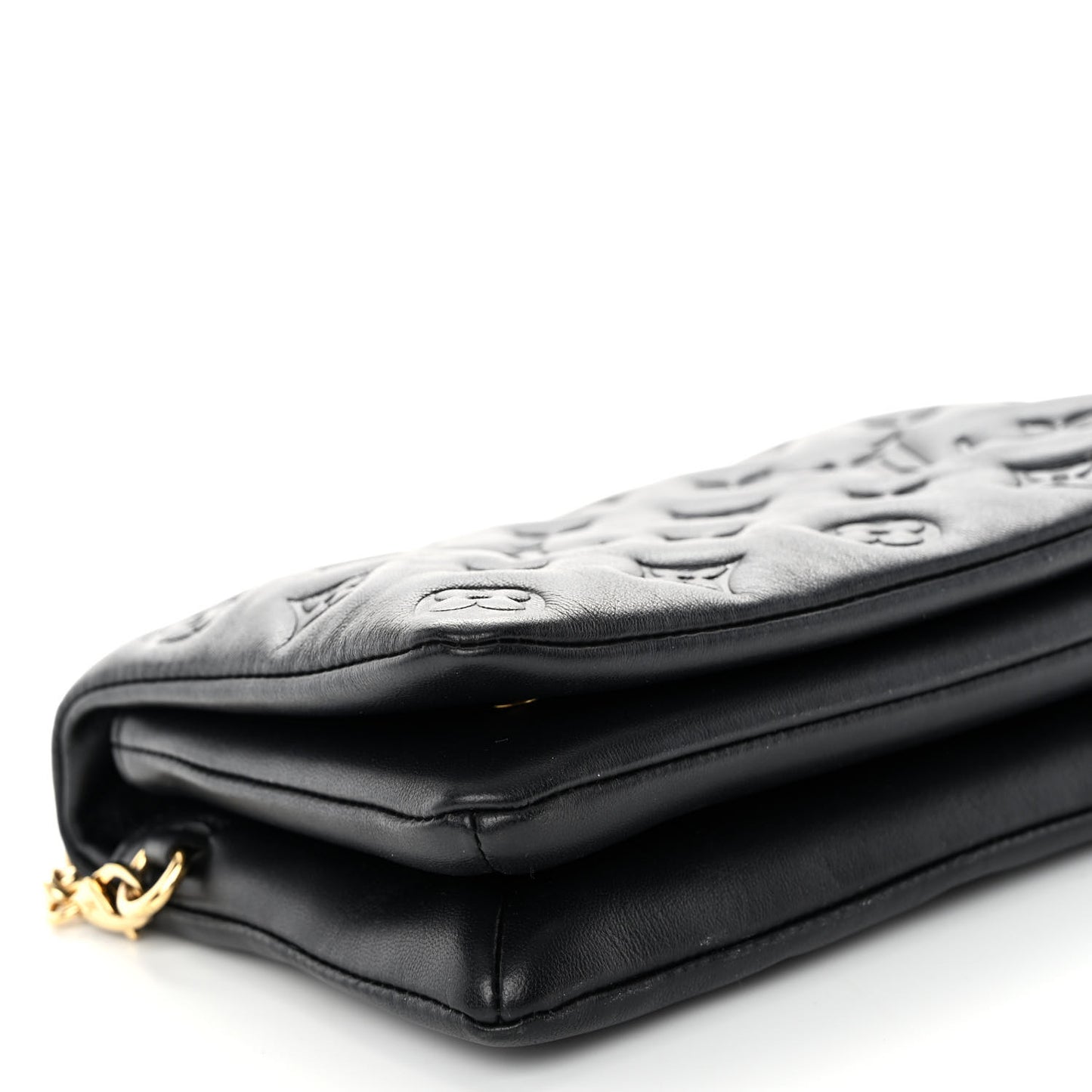 Lambskin Embossed Monogram Pochette Coussin Black