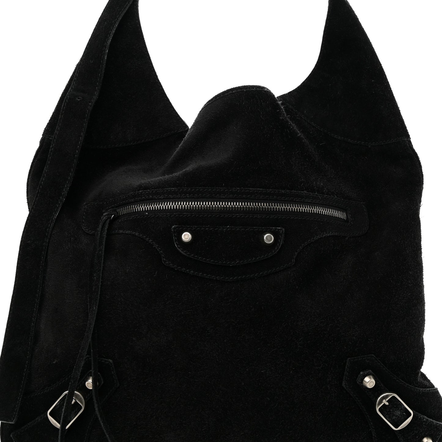 Suede Classic Hardware Besace Hobo Black