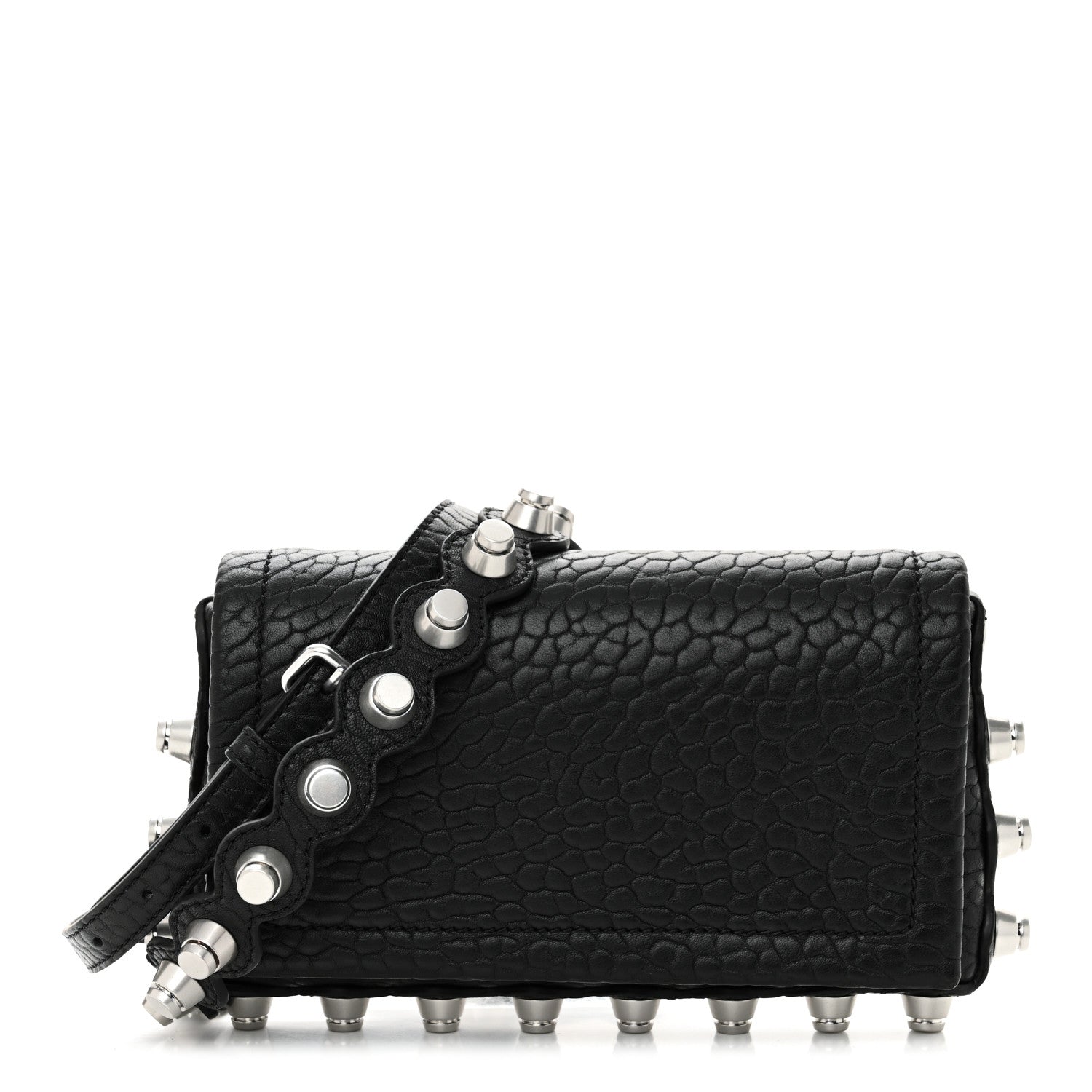 Alexander Wang Pebbled Lambskin Studded Roz Shoulder Bag Black