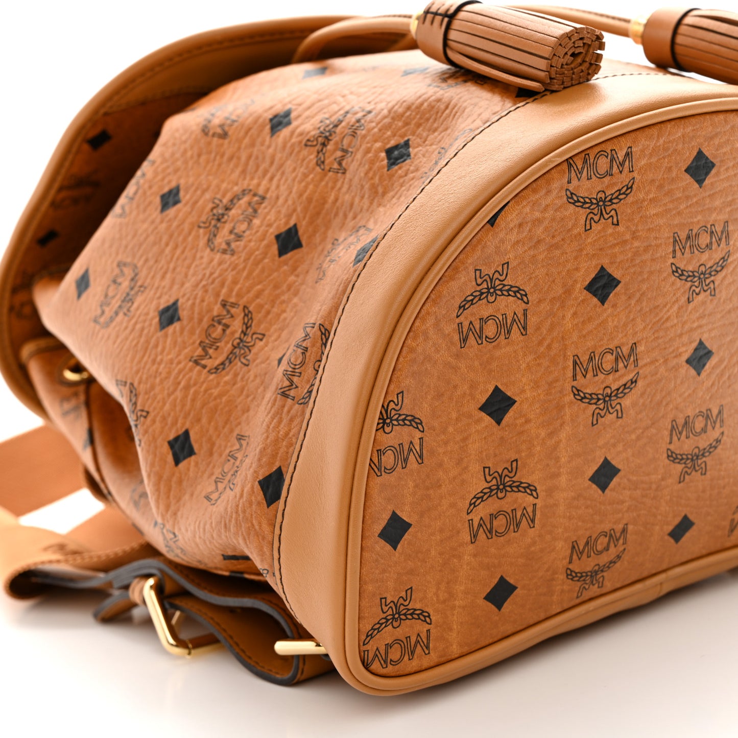 Visetos Drawstring Tassel Backpack Cognac