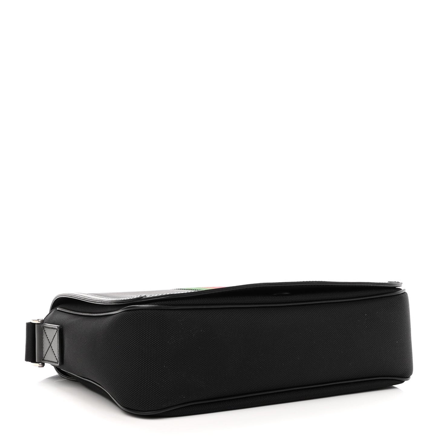 Techno Canvas Web Flap Messenger Bag Black