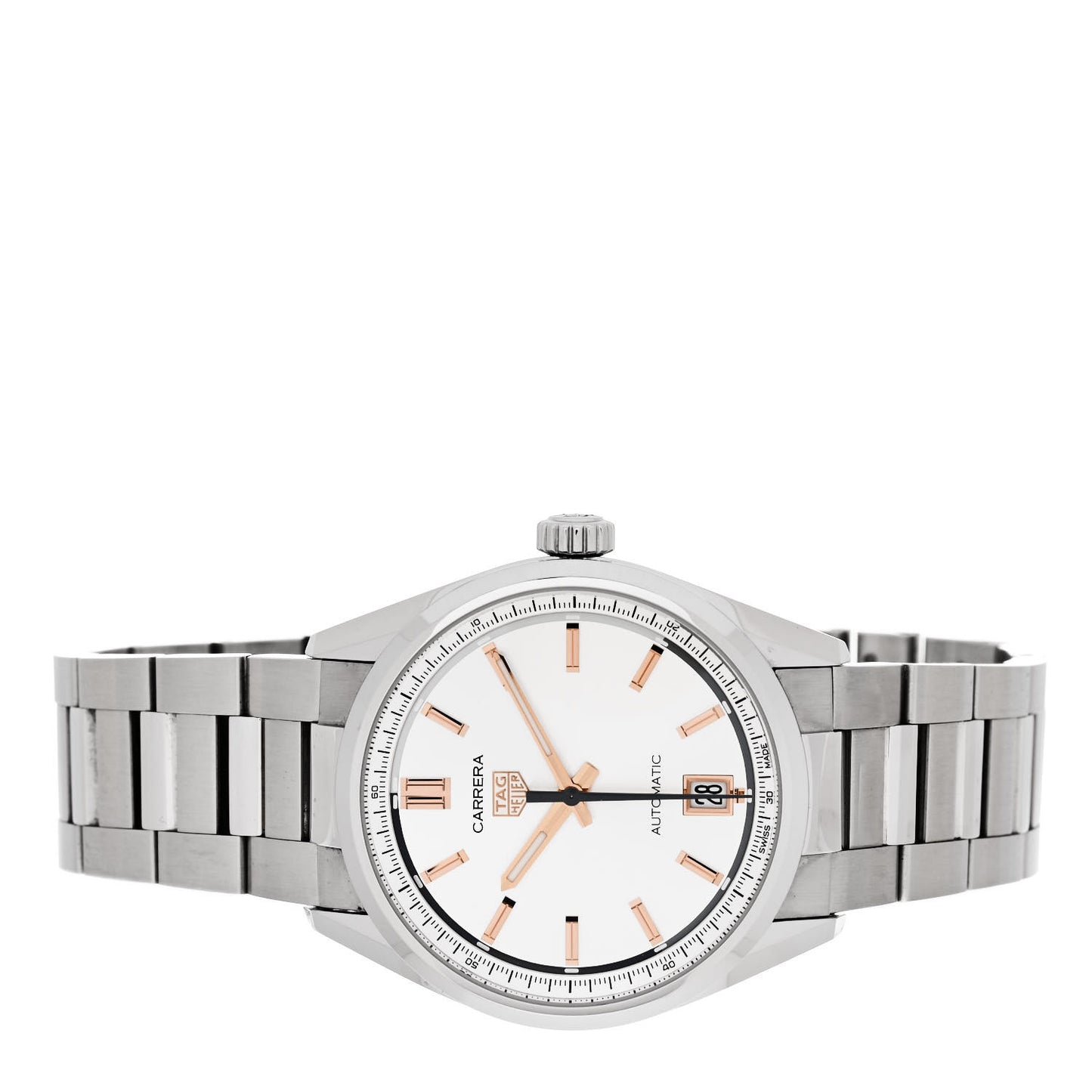 Stainless Steel 36mm Carrera Date Automatic Watch Silver WBN2310
