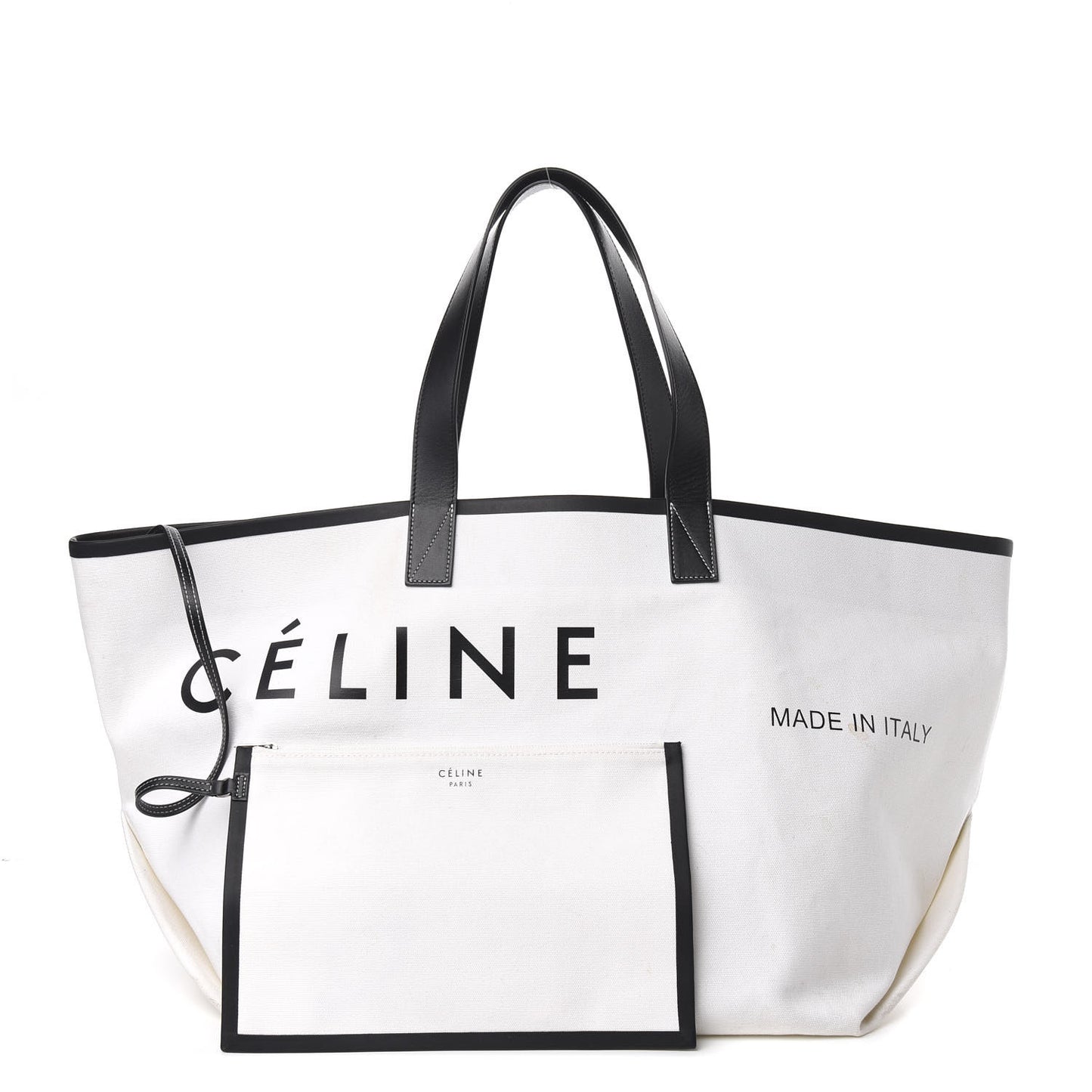 Textile Large Made In Tote White Black