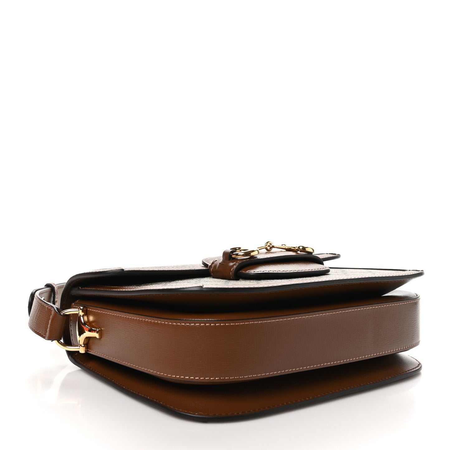 GG Supreme Monogram Horsebit 1955 Shoulder Bag Beige Brown Sugar