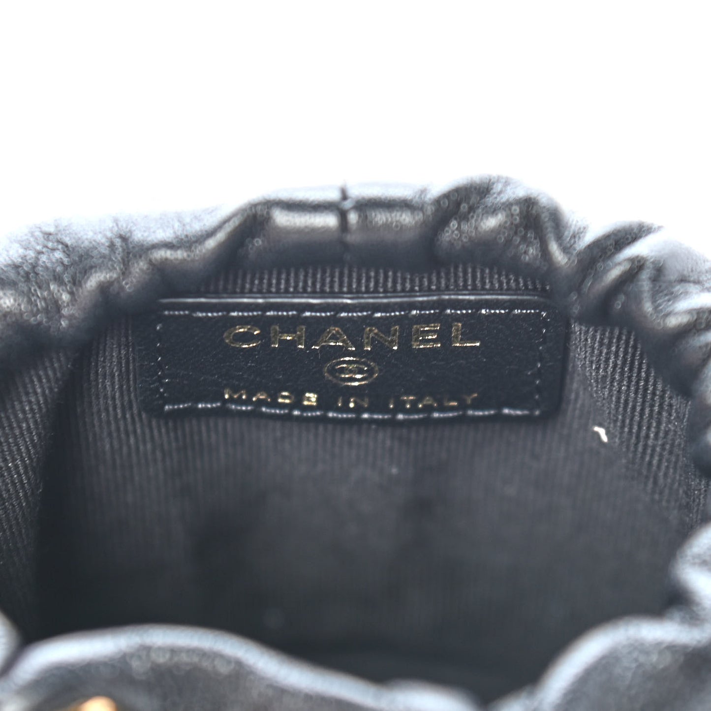 Calfskin Pillow Crush Clutch With Chain Black